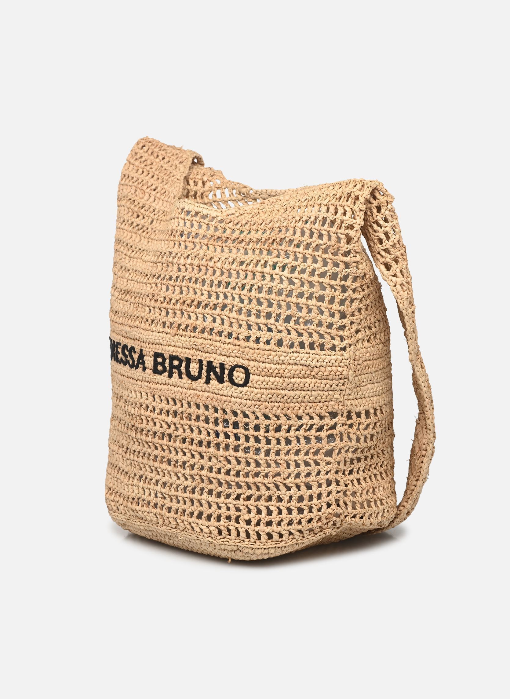 Umhängetaschen Sac Hobo Raphia damen beige Vanessa Bruno Umhängetaschen Sac Hobo Raphia damen beige SABLE/NOIR