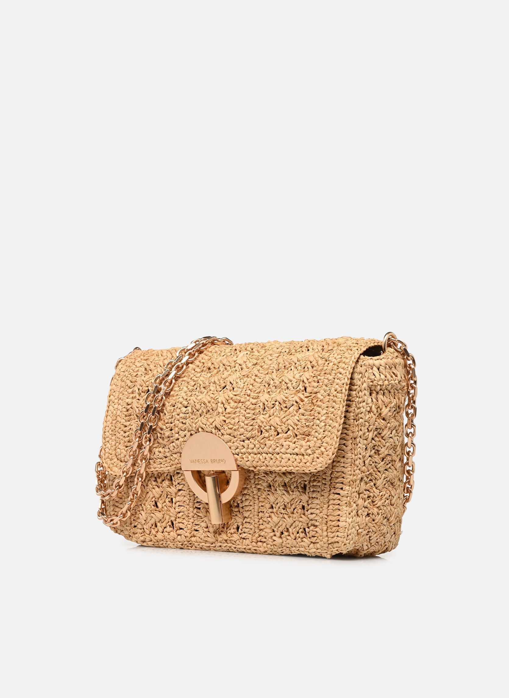 Schoudertassen Moon Moyen Raphia dames beige Vanessa Bruno Schoudertassen Moon Moyen Raphia dames beige CUIVRE