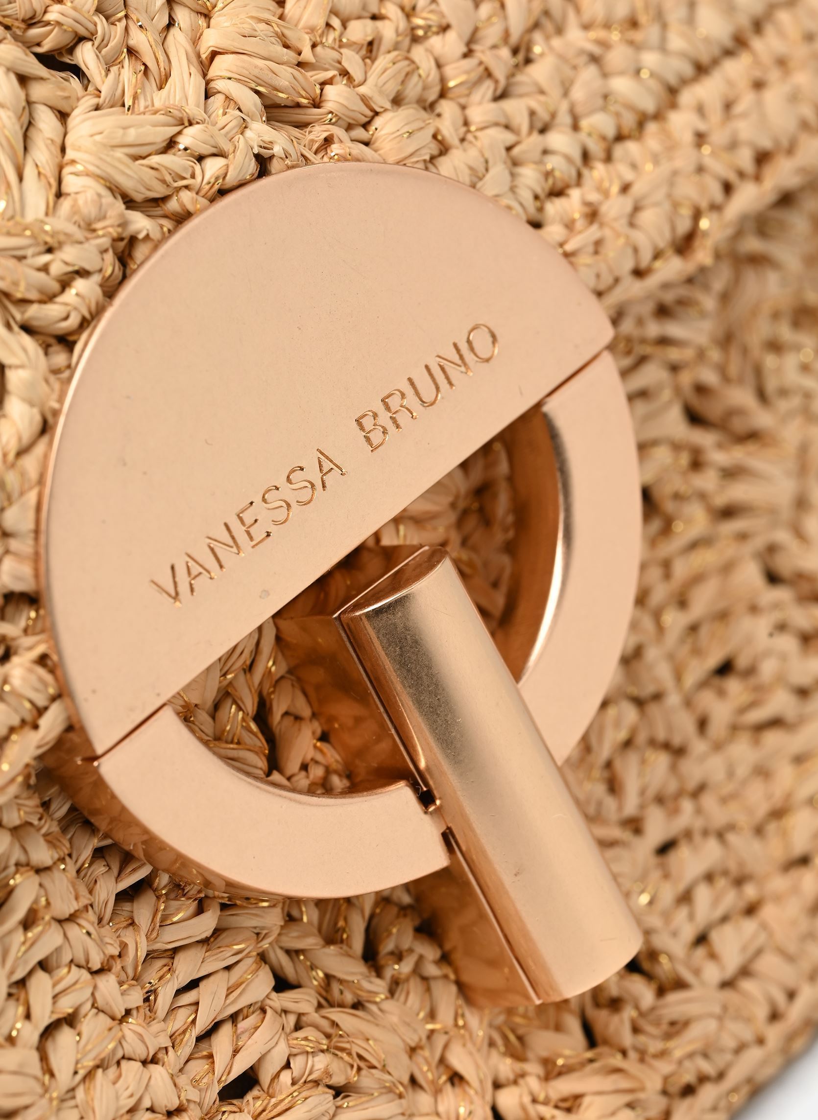 Schoudertassen Moon Moyen Raphia dames beige Vanessa Bruno Schoudertassen Moon Moyen Raphia dames beige CUIVRE