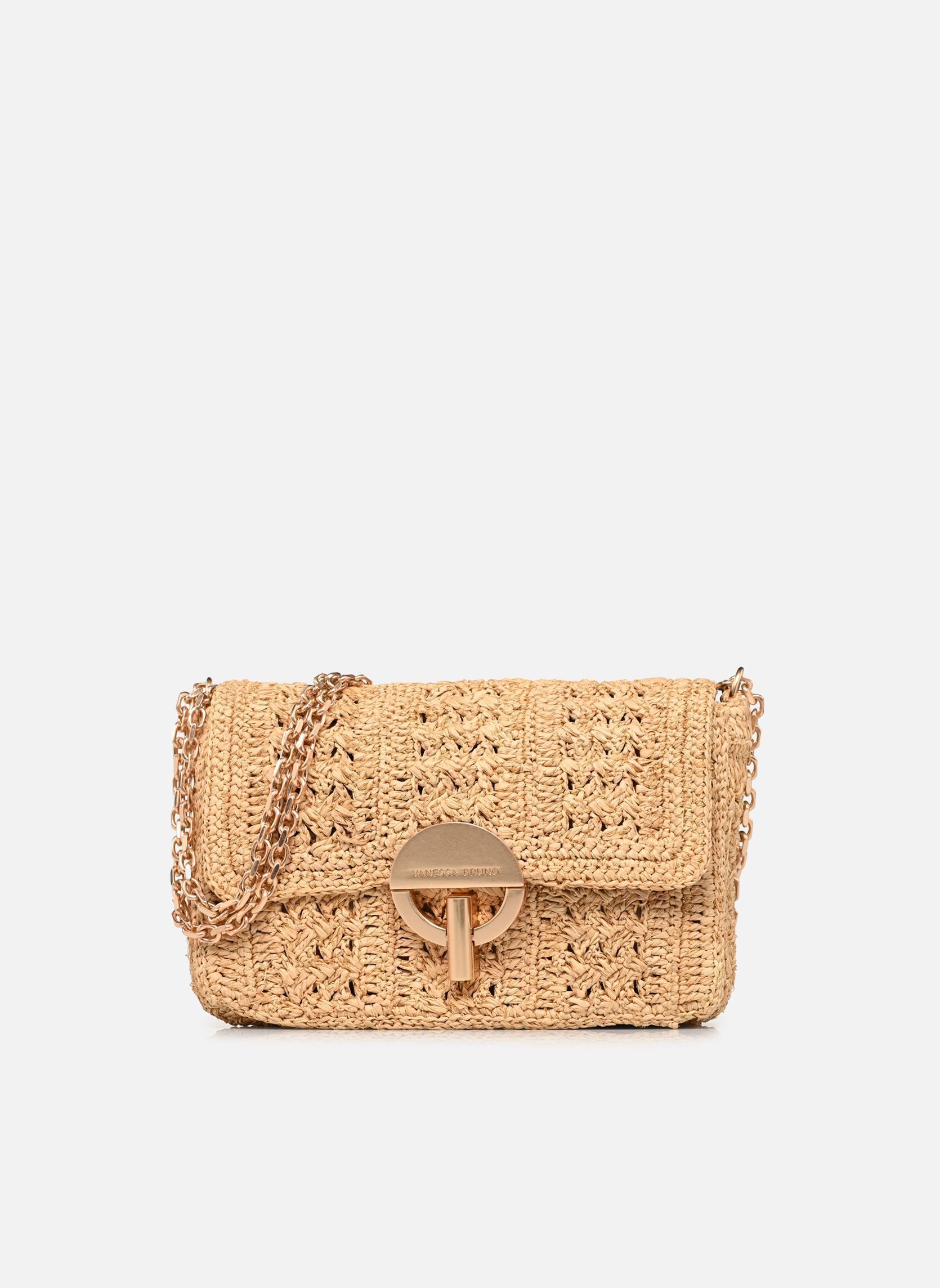 Schoudertassen Moon Moyen Raphia dames beige Vanessa Bruno Schoudertassen Moon Moyen Raphia dames beige CUIVRE