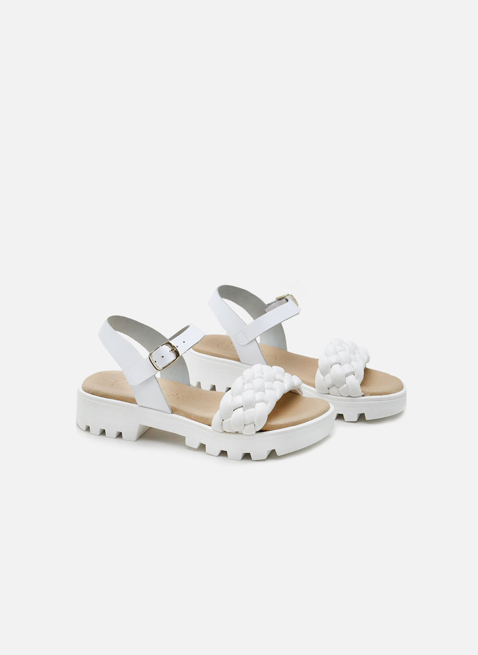 Sandales AGA15085-TRENZA-BLANCO femme blanc Eli 1957 Sandales AGA15085-TRENZA-BLANCO femme blanc Blanc