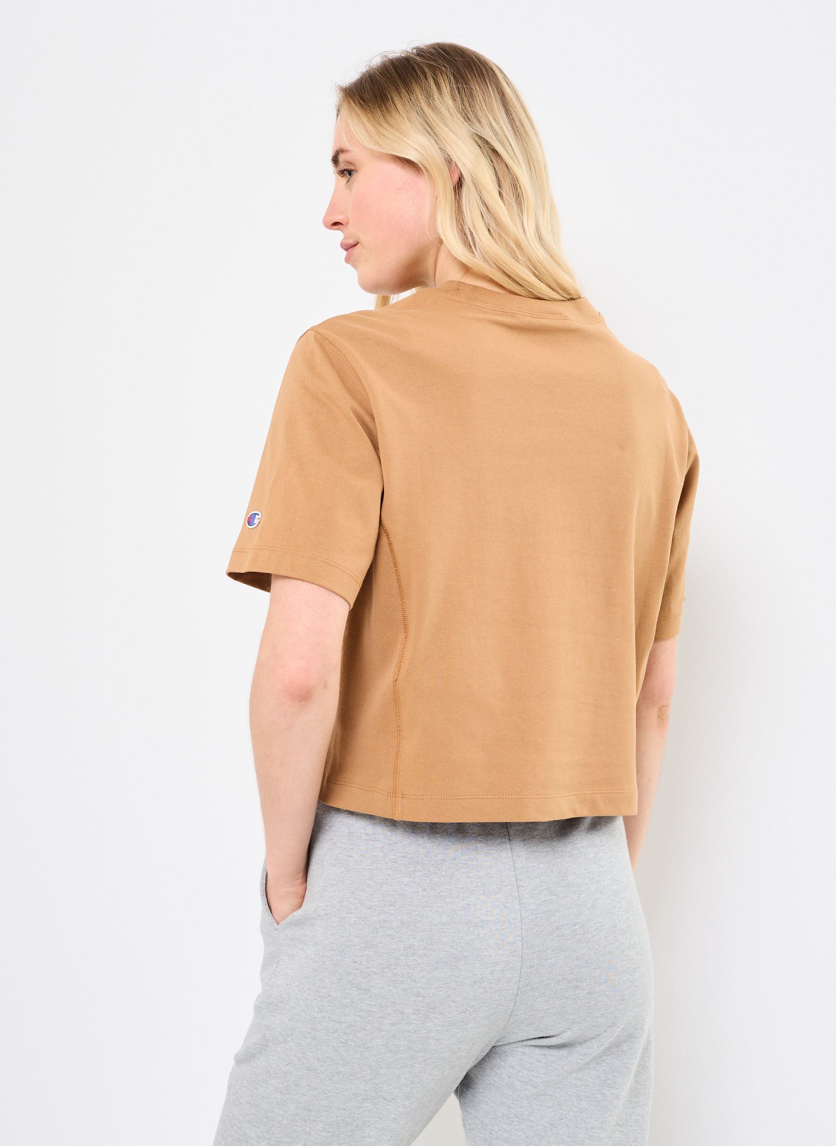 Tee-shirts manches courtes 117874 femme marron Champion Tee-shirts manches courtes 117874 femme marron MS090