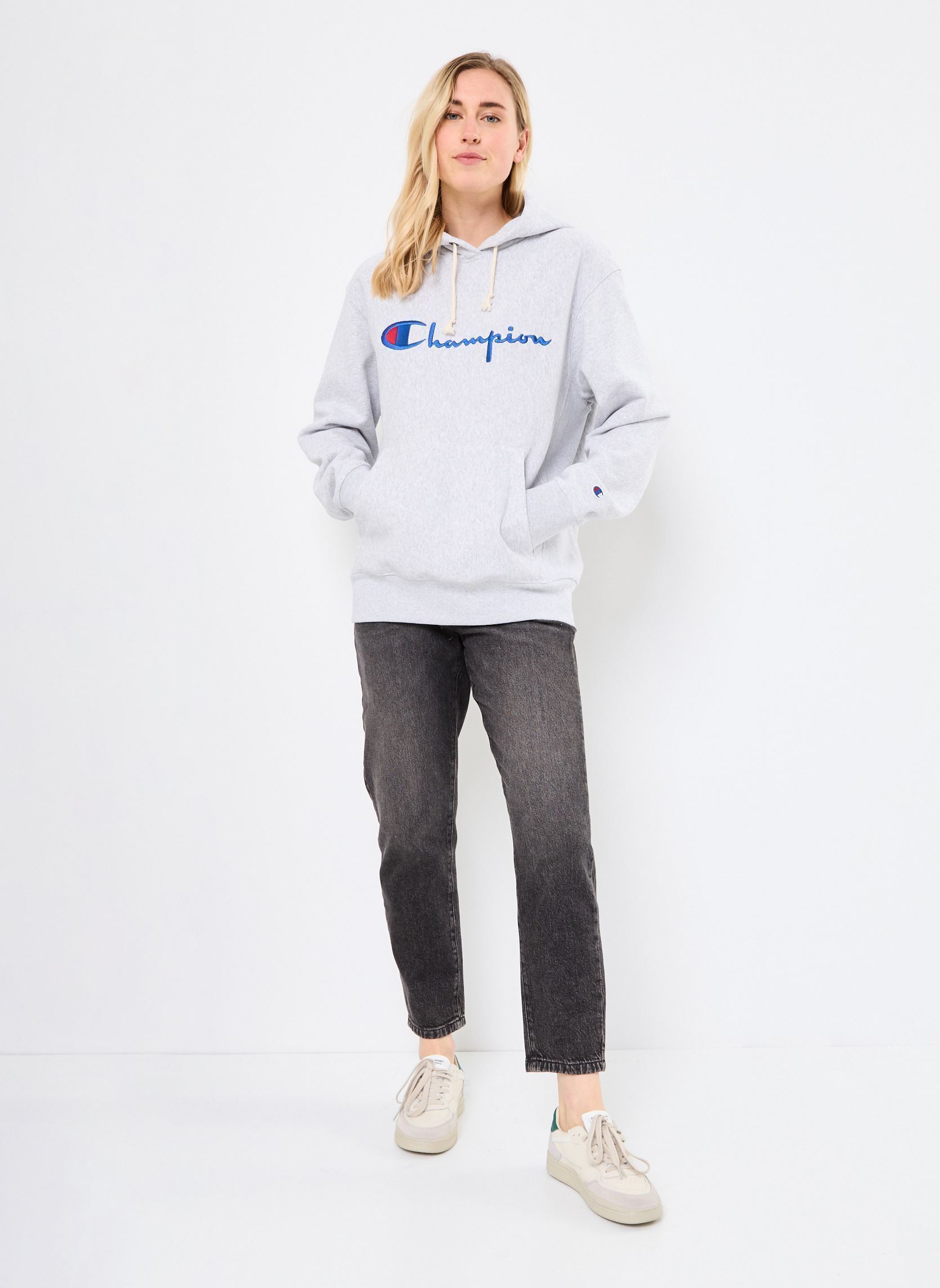 Kapuzenpullover 221168 damen grau Champion Kapuzenpullover 221168 damen grau EM004