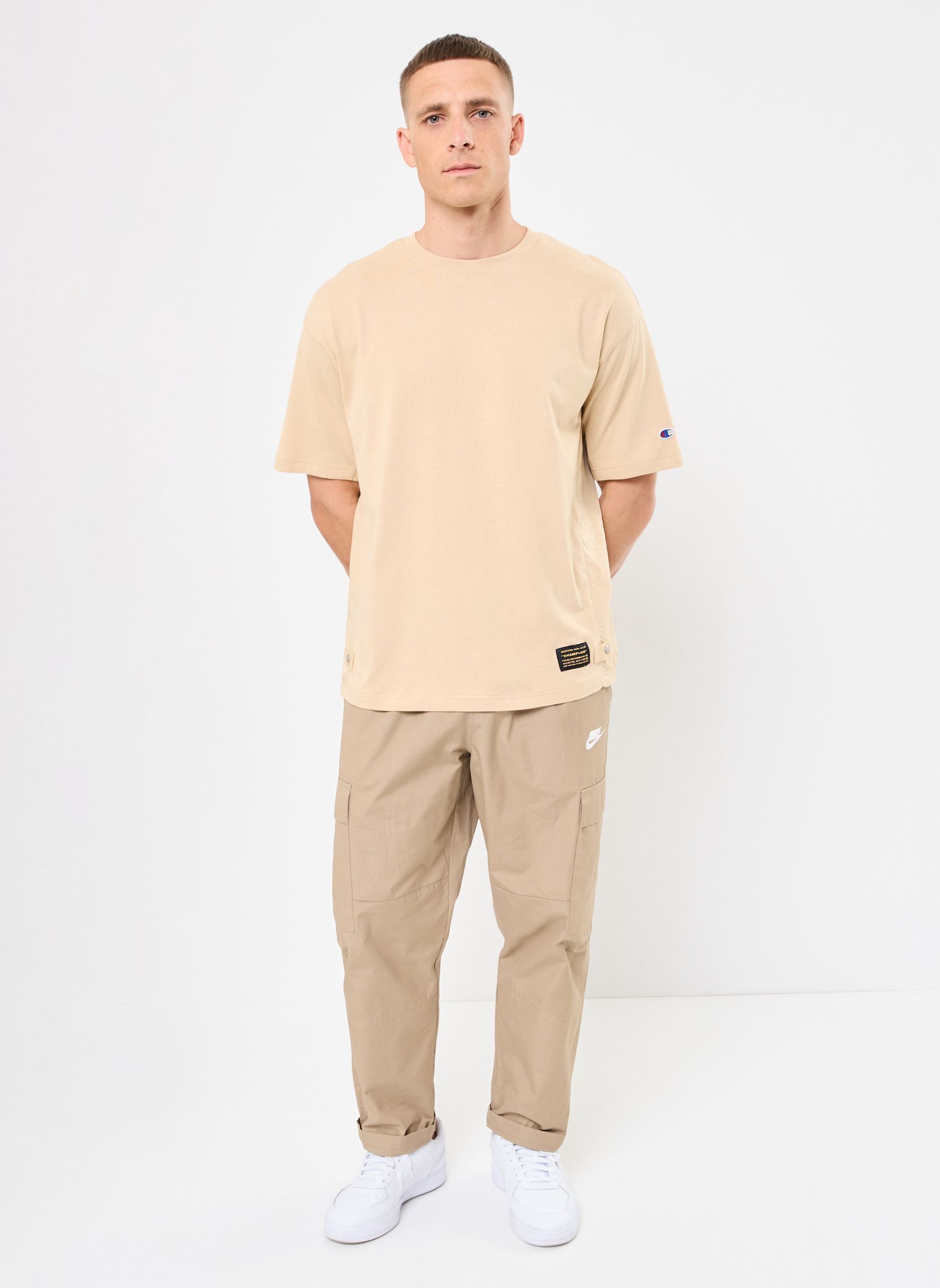 Tee-shirts manches courtes 220921 homme beige Champion Tee-shirts manches courtes 220921 homme beige MS091