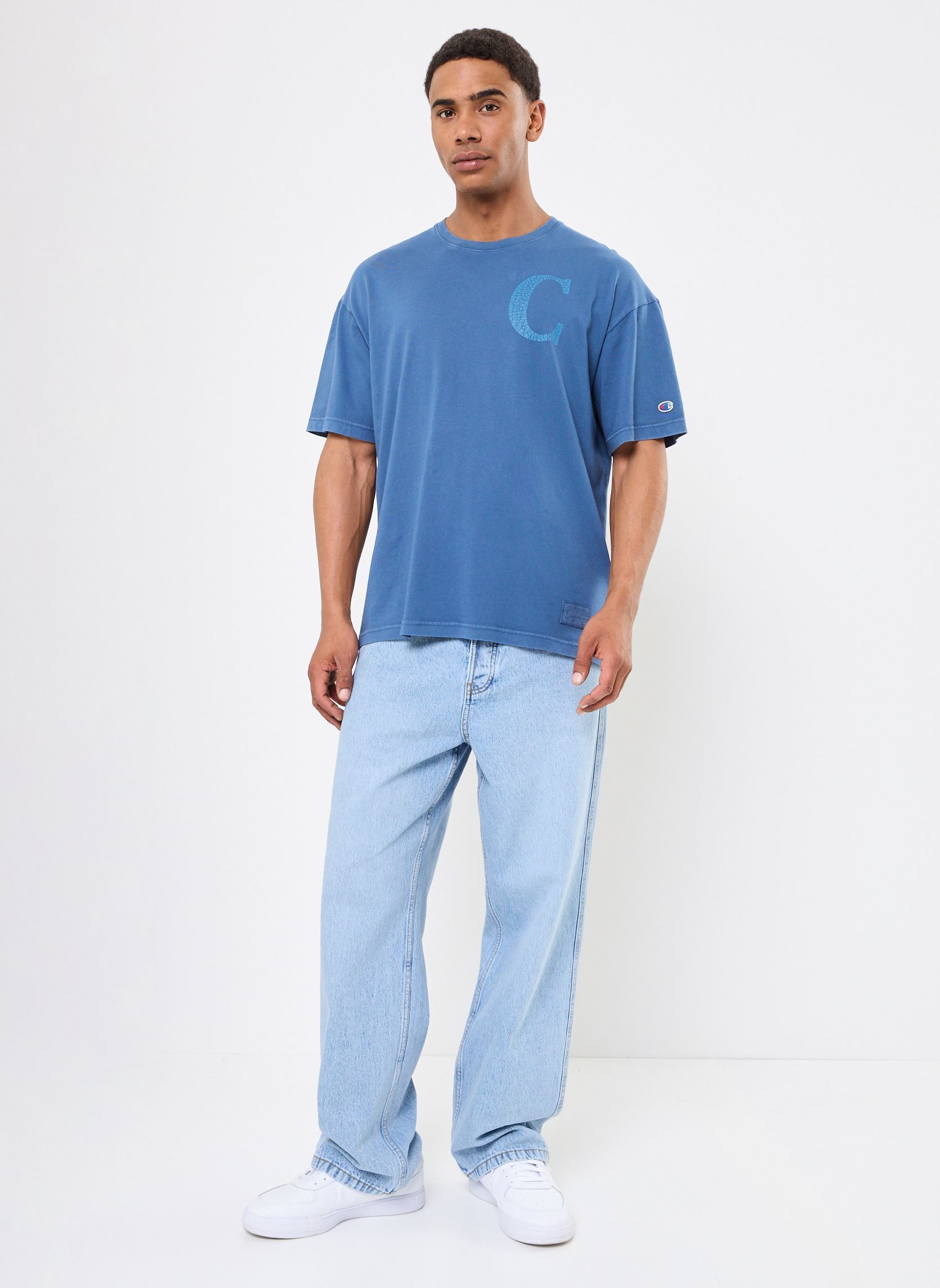 Tee-shirts manches courtes 221250 homme bleu Champion Tee-shirts manches courtes 221250 homme bleu BS189