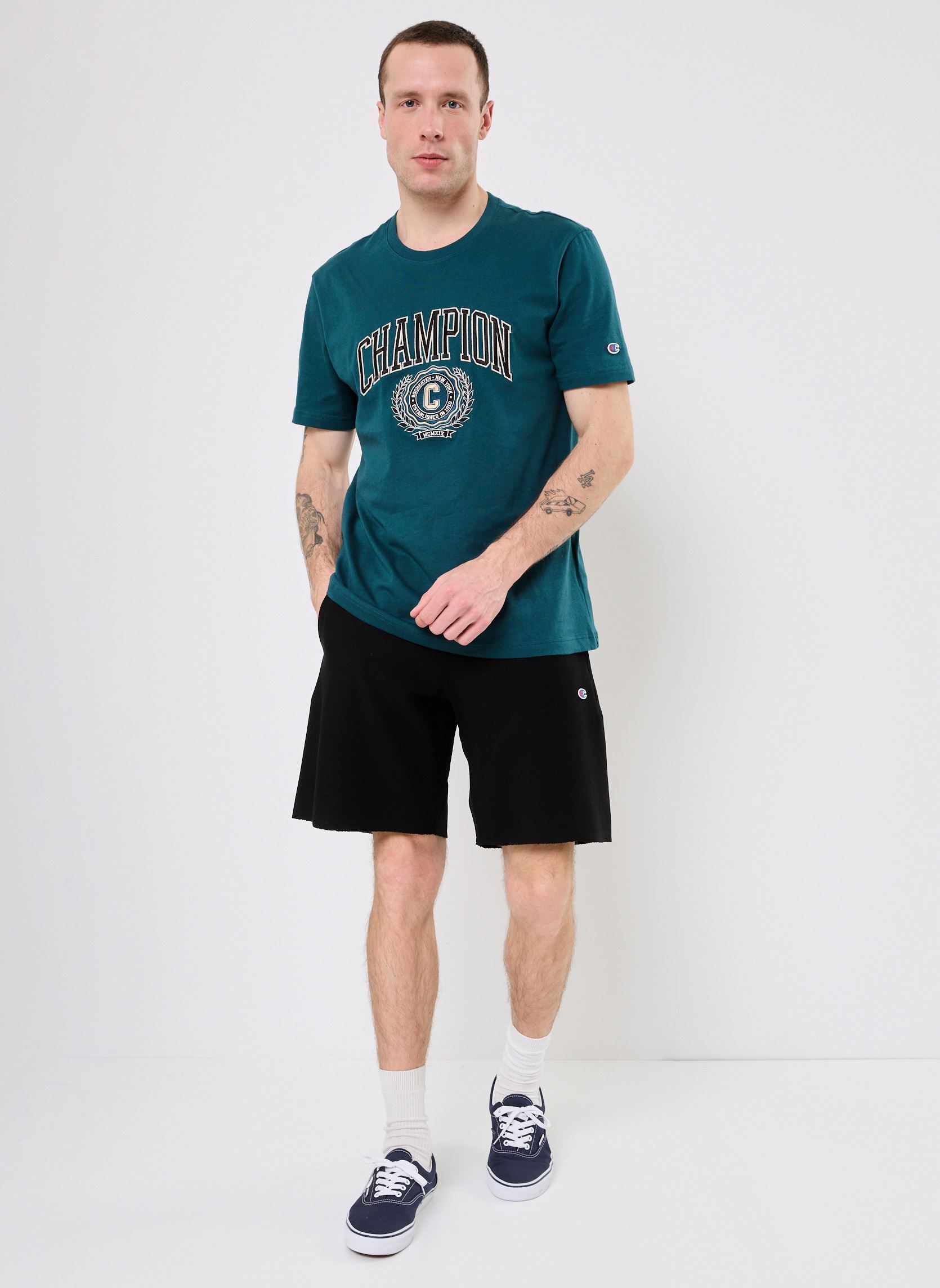 Kurzarm-T-Shirts 221174 herren blau Champion Kurzarm-T-Shirts 221174 herren blau GS579