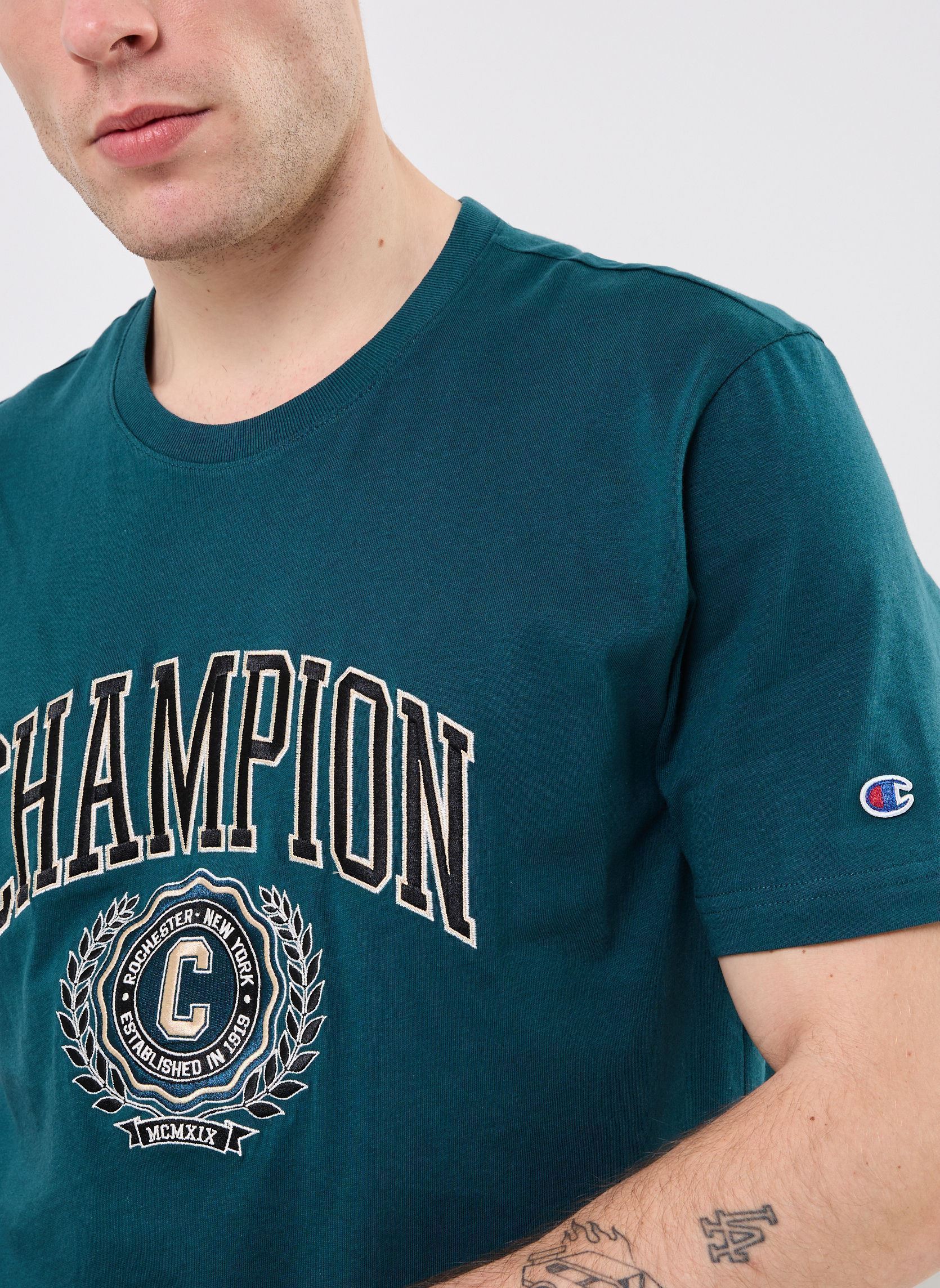 Kurzarm-T-Shirts 221174 herren blau Champion Kurzarm-T-Shirts 221174 herren blau GS579