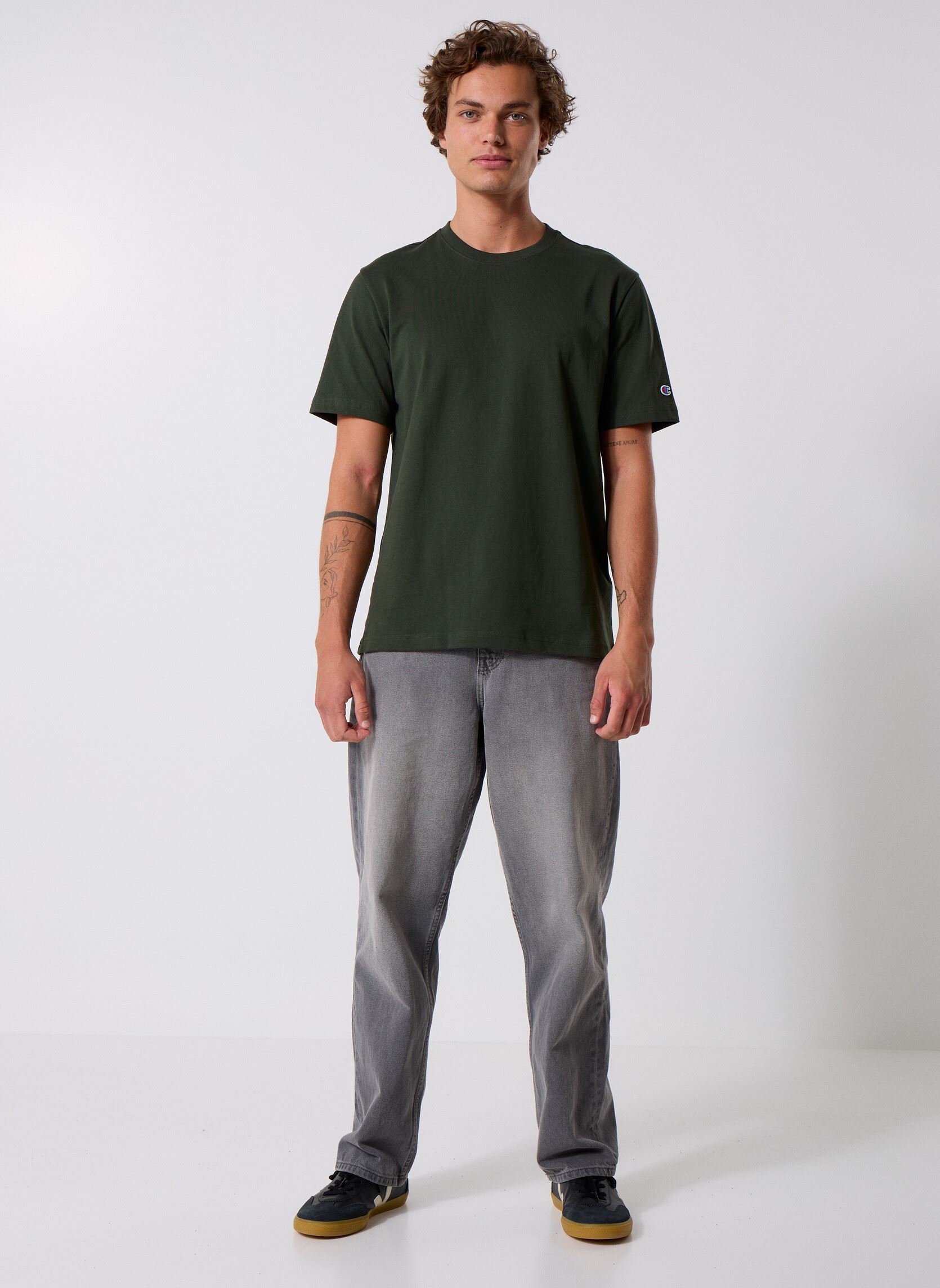 Tee-shirts manches courtes 220761 homme vert Champion Tee-shirts manches courtes 220761 homme vert GS586
