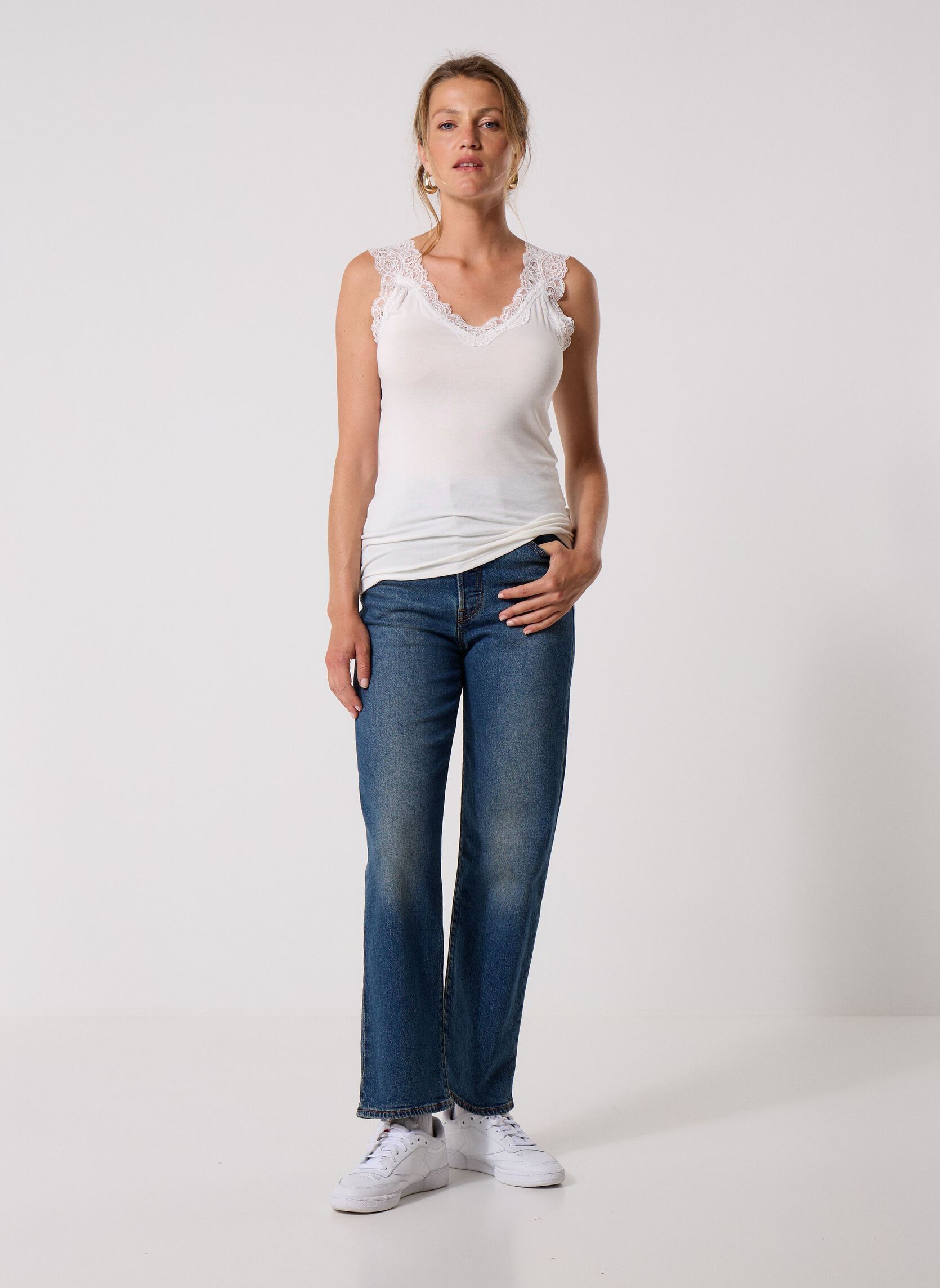 Débardeurs DANIA 2 femme beige MADE BY Débardeurs DANIA 2 femme beige SNOW WHITE