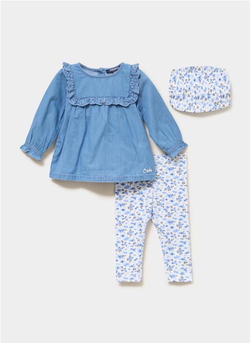 CREEKS Ensembles Ensemble - CREB2_ENSTOP_DENIM fille blanc