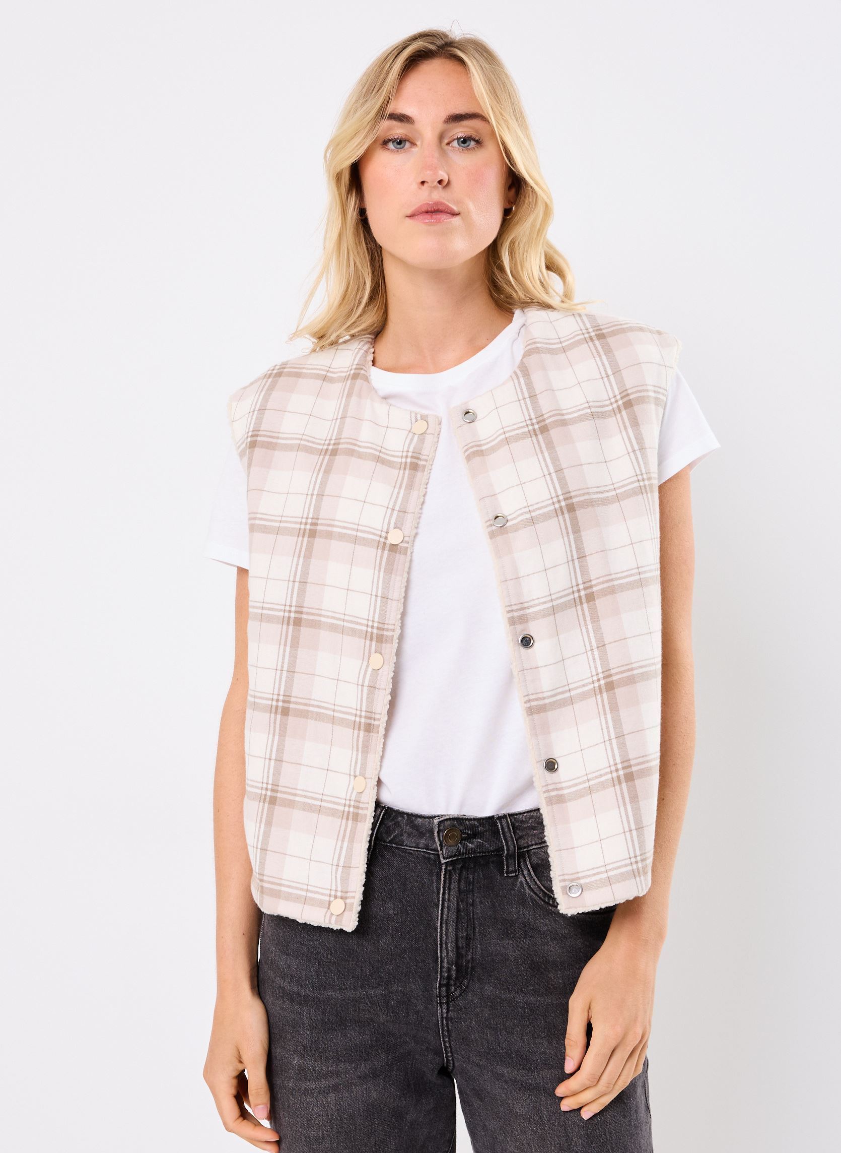 Gilets MA-SHERPA2 réversible femme beige Georgia Rose Gilets MA-SHERPA2 réversible femme beige ECRU