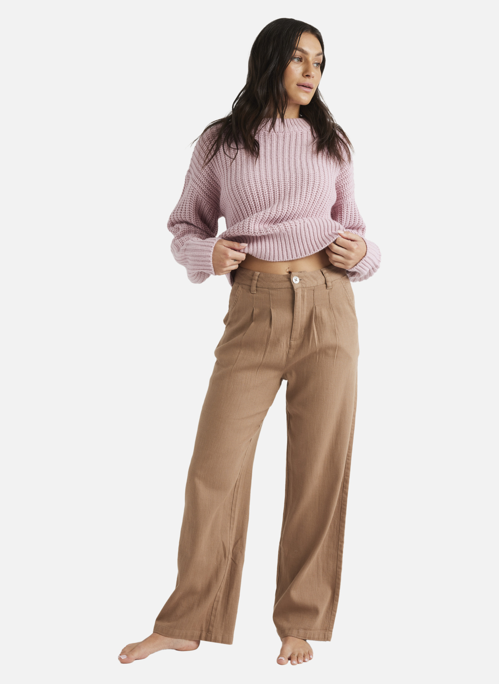Pantalons droit Attractive Light femme marron Roxy Pantalons droit Attractive Light femme marron Marron