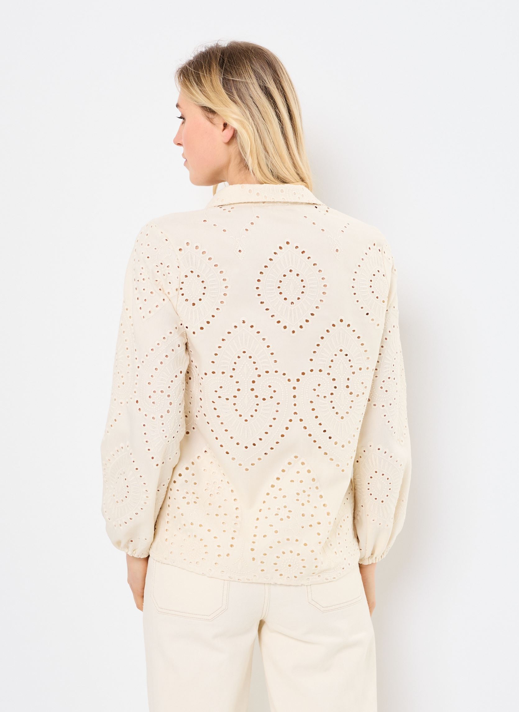 Chemises manches longues M04B120 femme blanc Meisïe Chemises manches longues M04B120 femme blanc IVORY
