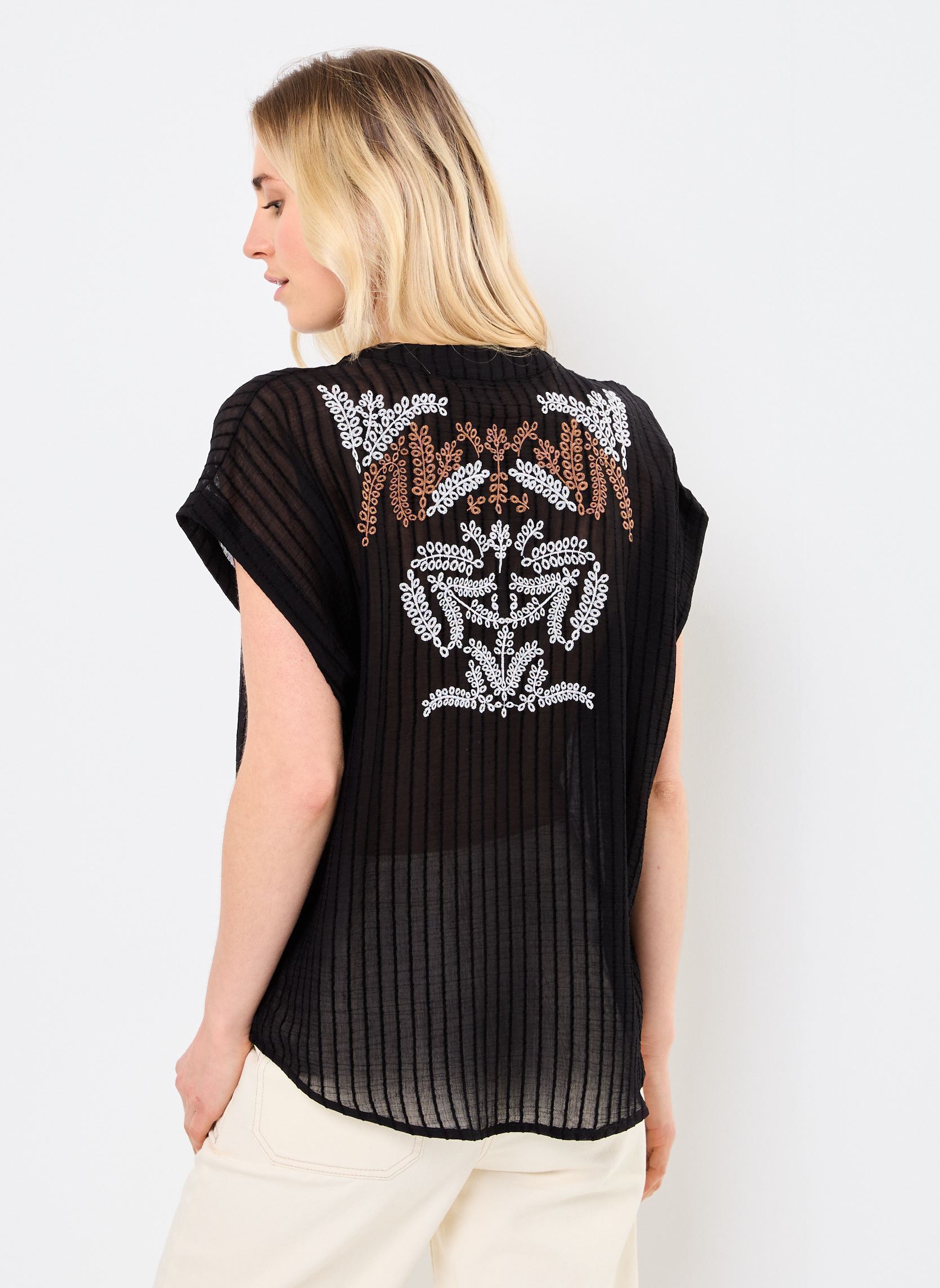 Kurzarm-Blusen M04B129 damen schwarz Meisïe Kurzarm-Blusen M04B129 damen schwarz LAVA