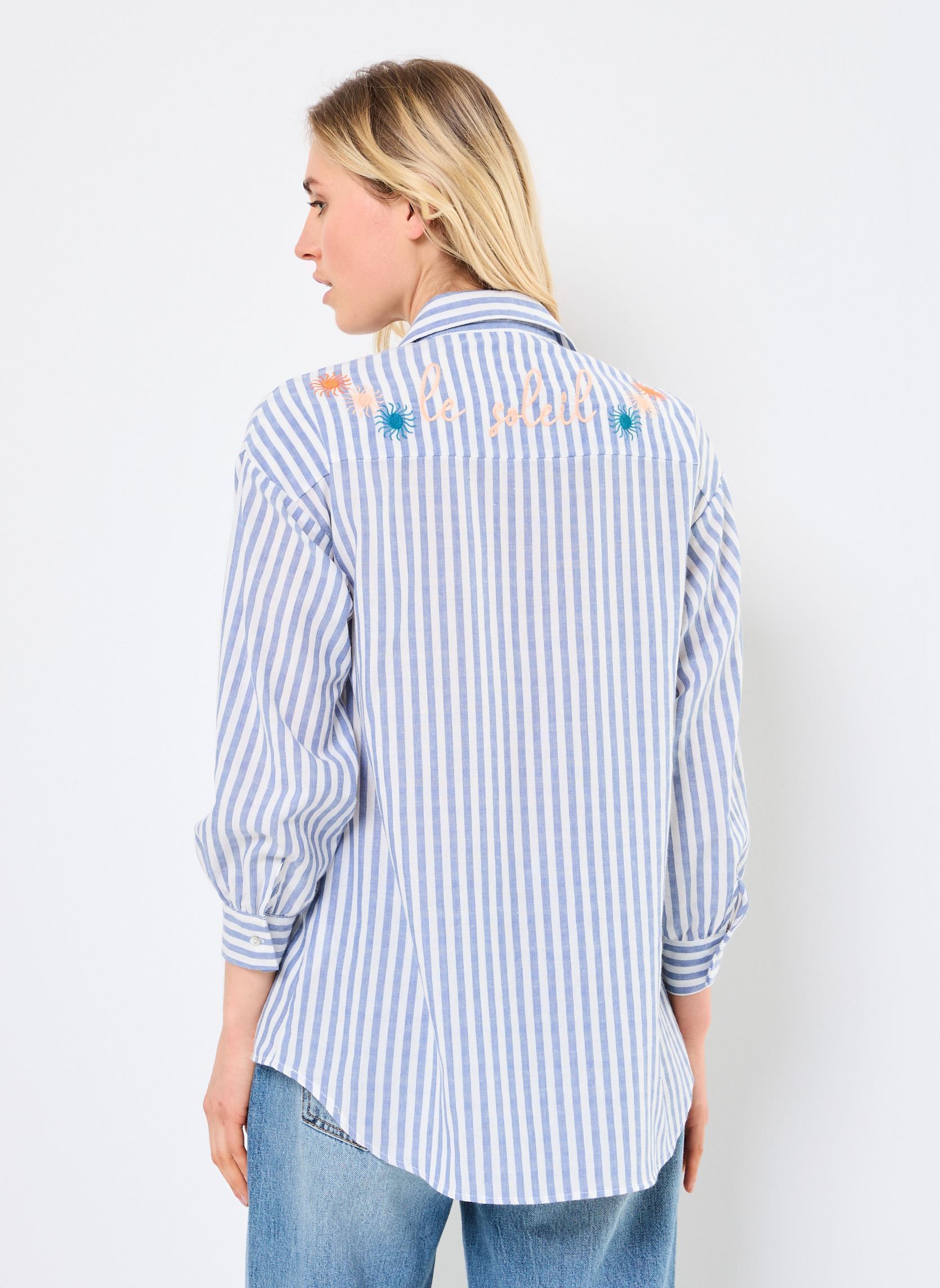 Chemises manches longues M04B132 femme bleu Meisïe Chemises manches longues M04B132 femme bleu VENUS
