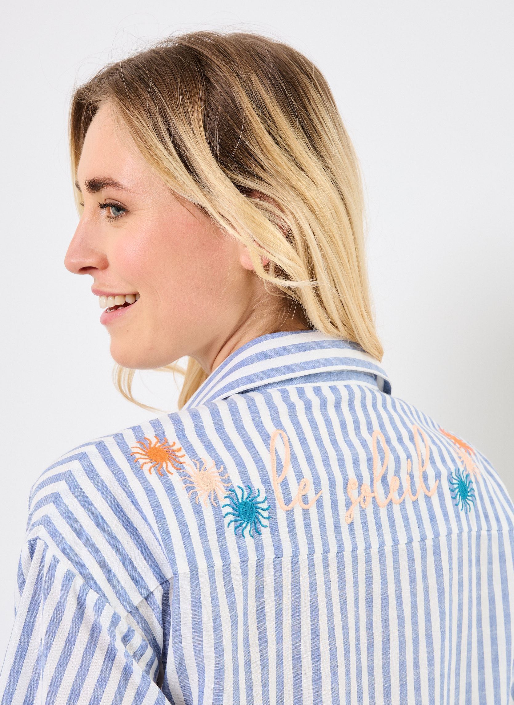 Chemises manches longues M04B132 femme bleu Meisïe Chemises manches longues M04B132 femme bleu VENUS