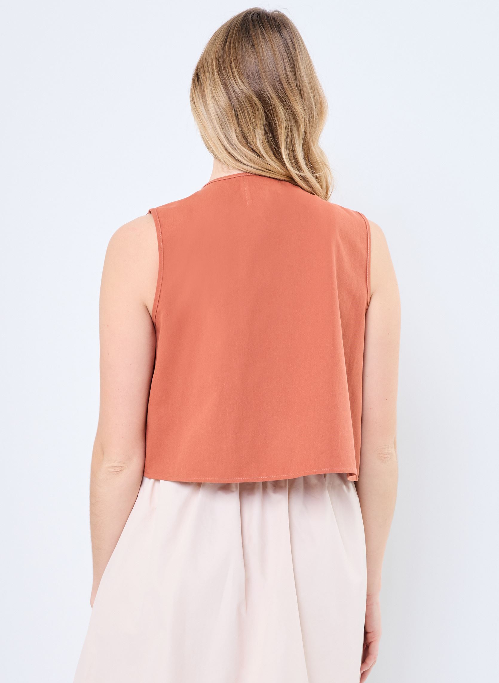 Vestes sans manches M04J03 femme orange Meisïe Vestes sans manches M04J03 femme orange CERAMIC