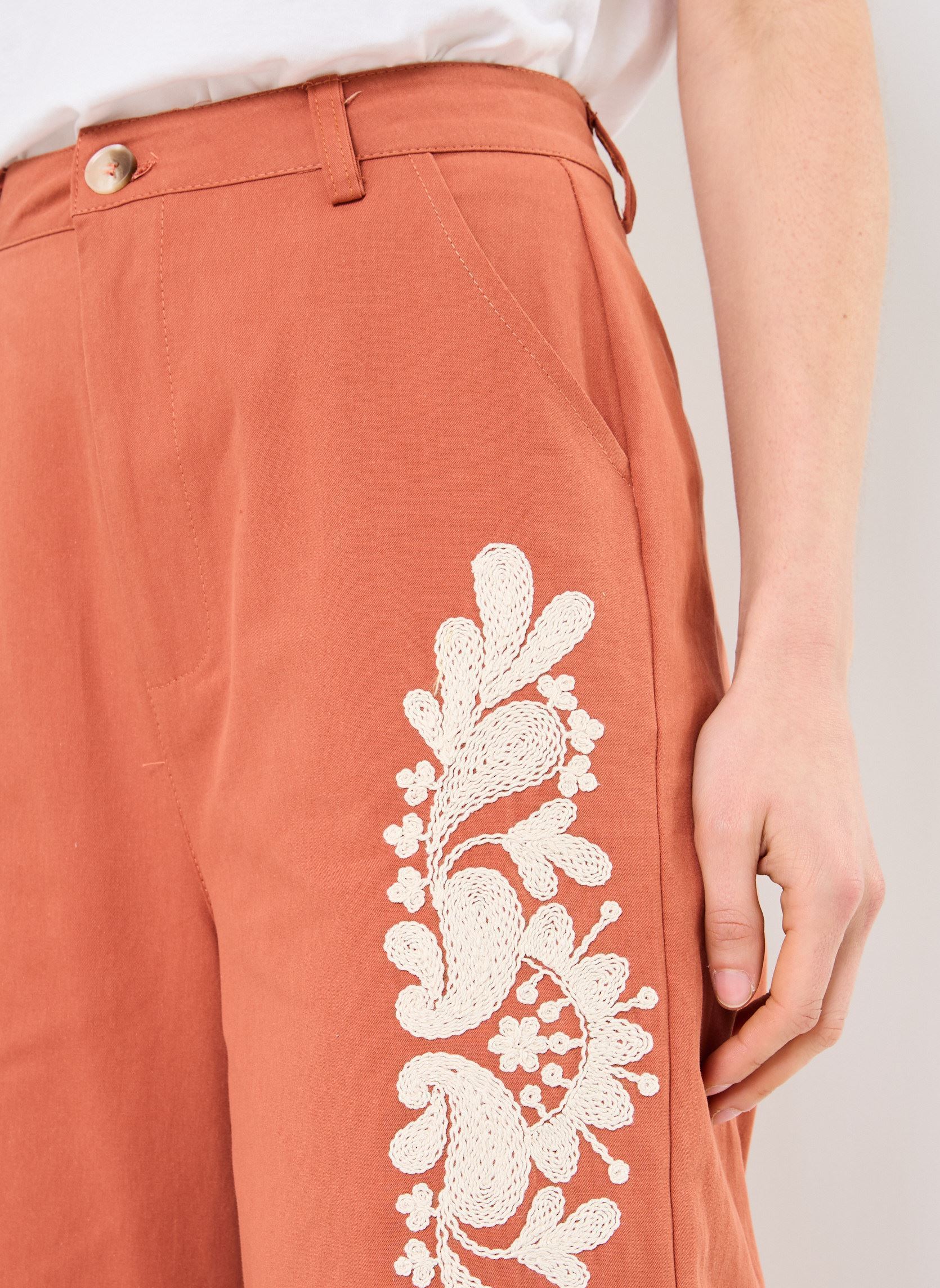 Pantalons larges M04P07 femme orange Meisïe Pantalons larges M04P07 femme orange CERAMIC