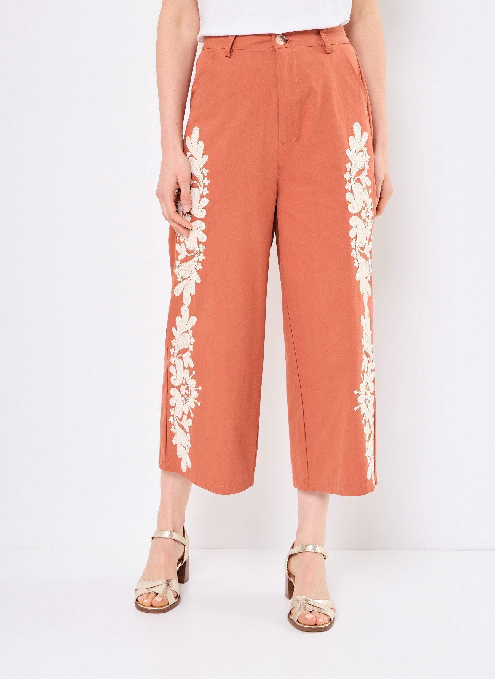 Pantalons larges M04P07 femme orange Meisïe Pantalons larges M04P07 femme orange CERAMIC