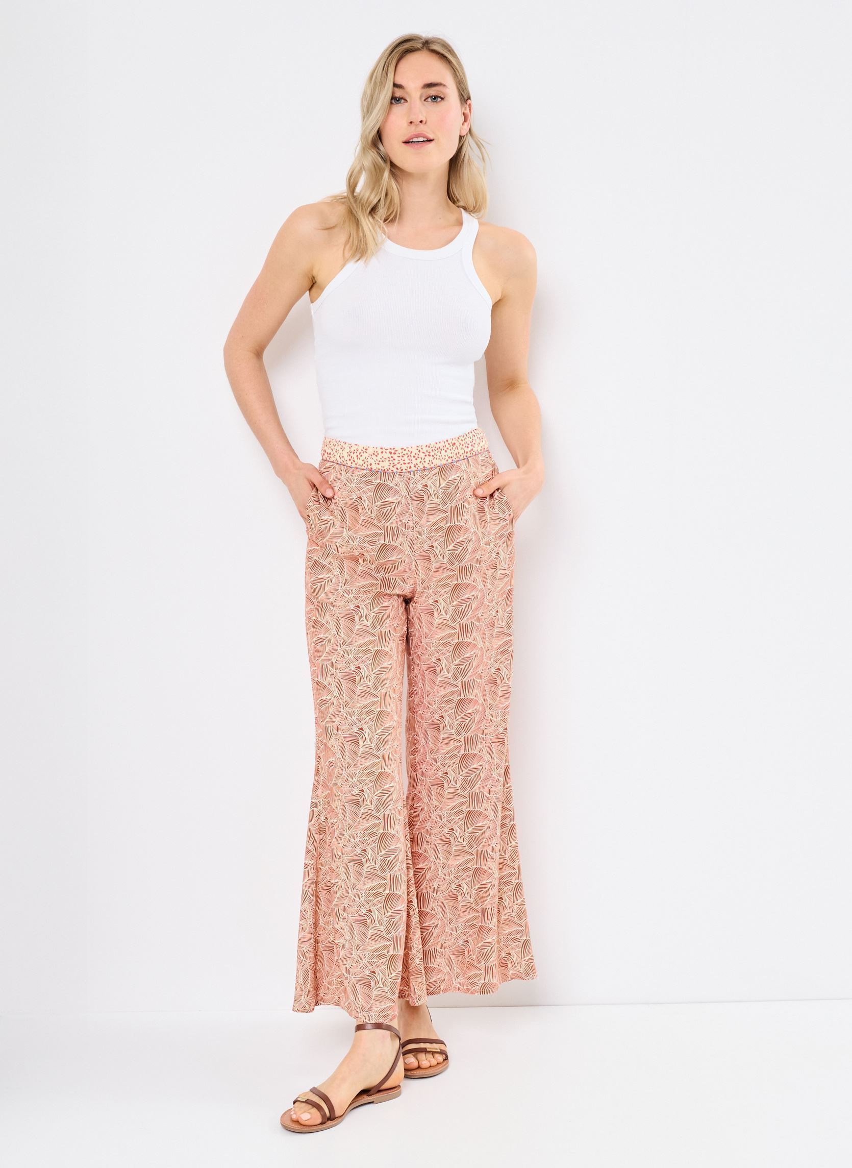Pantalones anchos M05P127 mujer rojo Meisïe Pantalones anchos M05P127 mujer rojo DRAGON