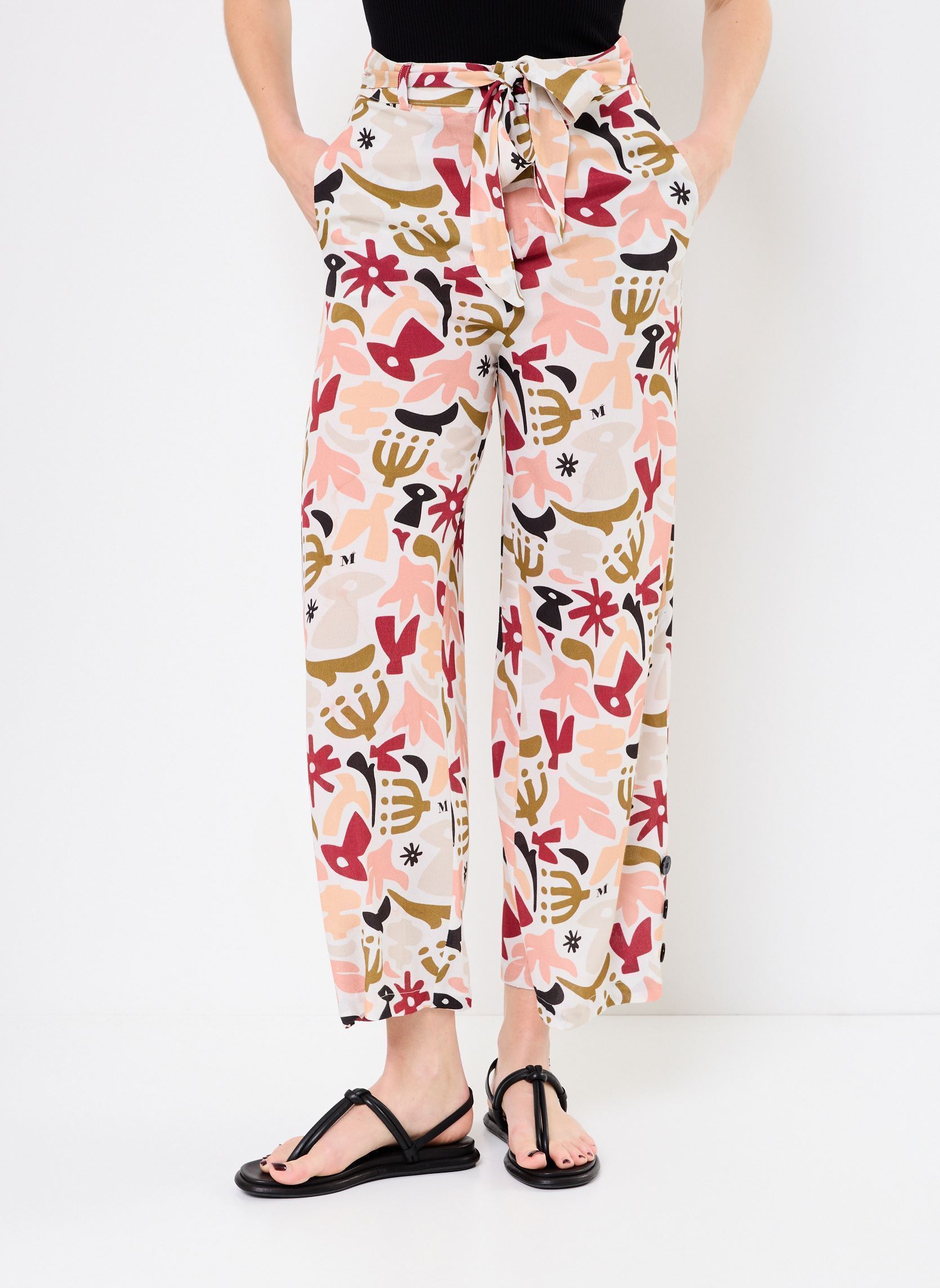 Pantalones rectos M05P130 mujer multicolor Meisïe Pantalones rectos M05P130 mujer multicolor CHERRY