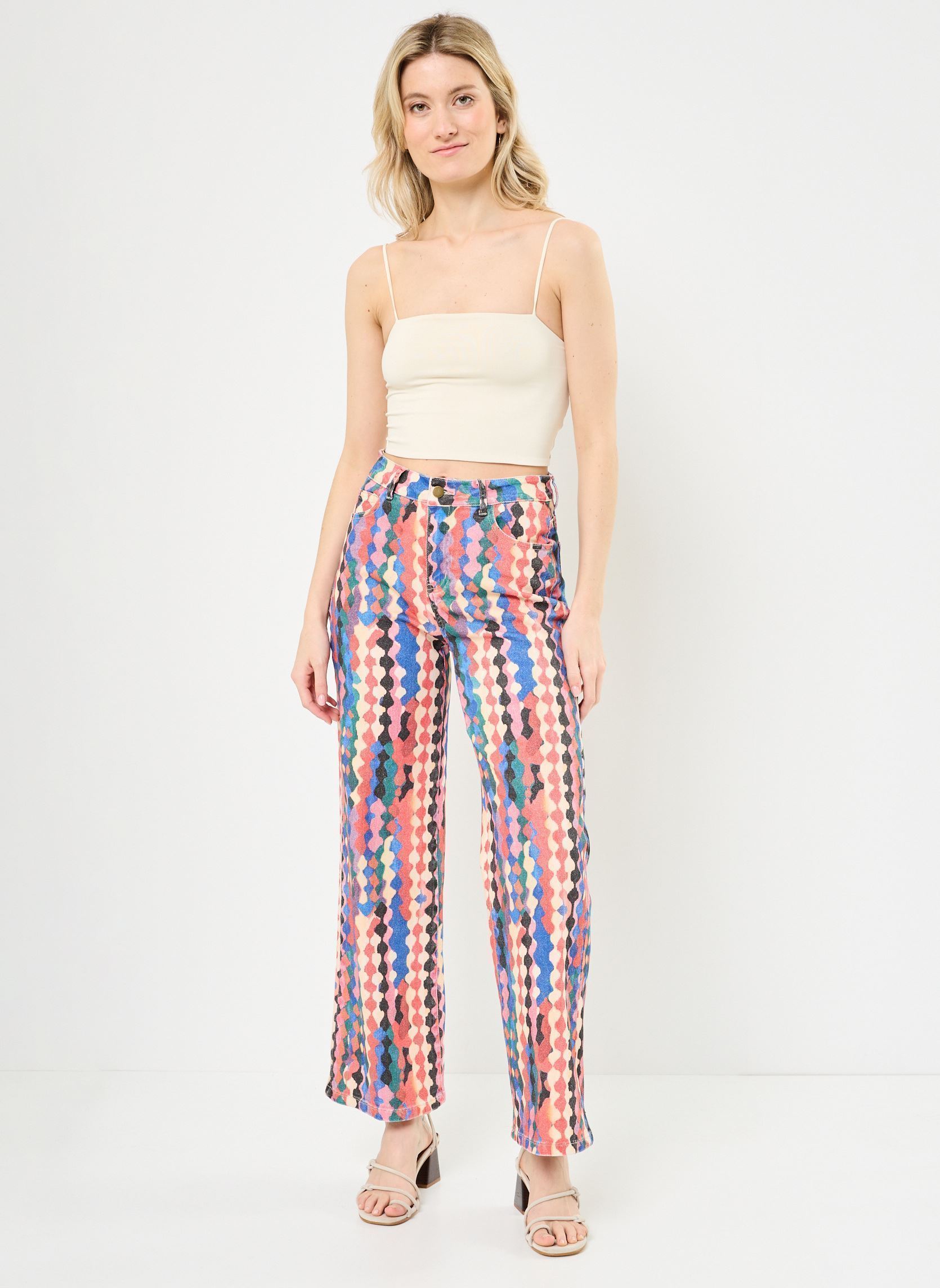 Pantalons droit M100P11 femme multicolore Meisïe Pantalons droit M100P11 femme multicolore HYPE