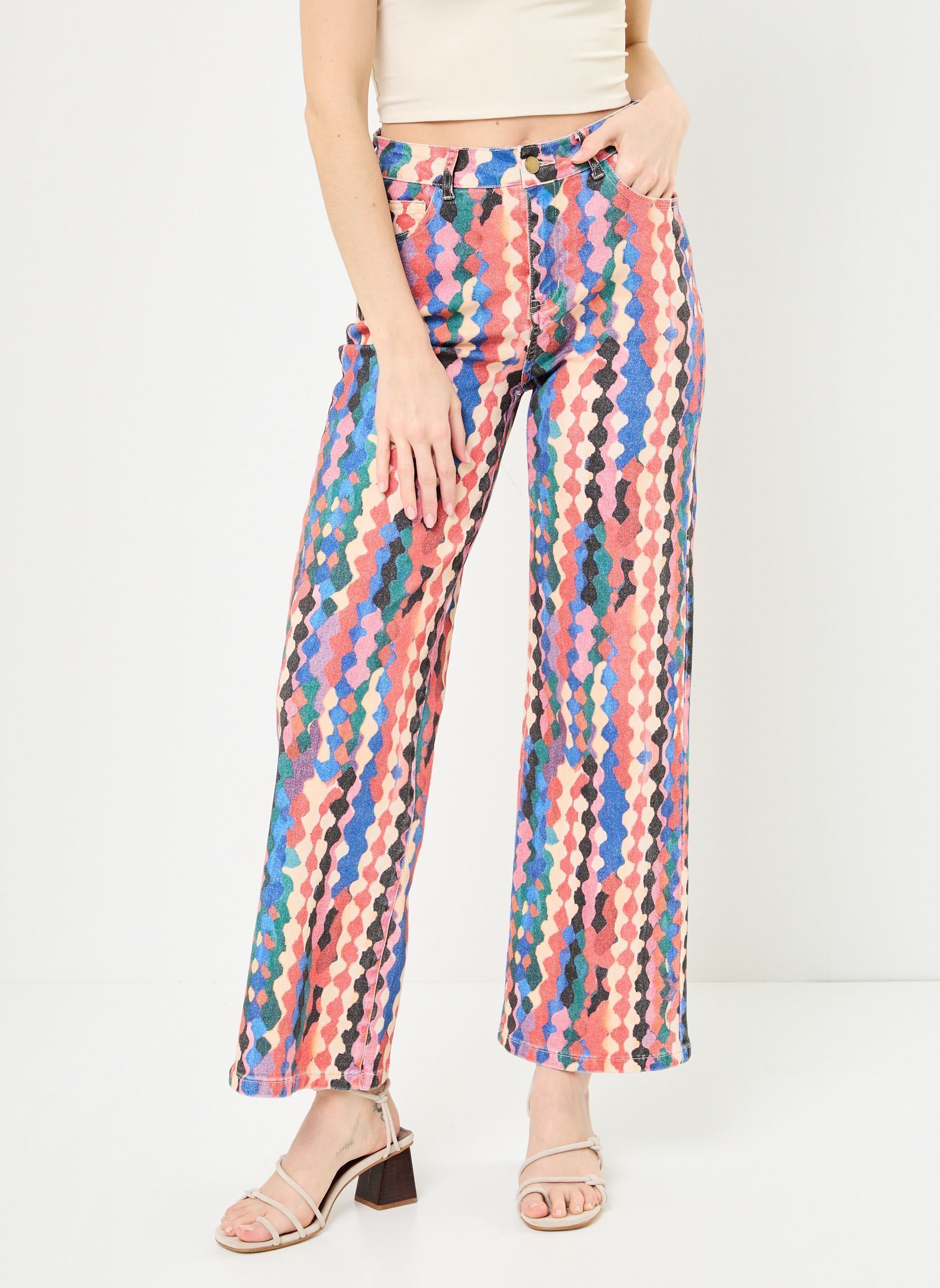Pantalons droit M100P11 femme multicolore Meisïe Pantalons droit M100P11 femme multicolore HYPE