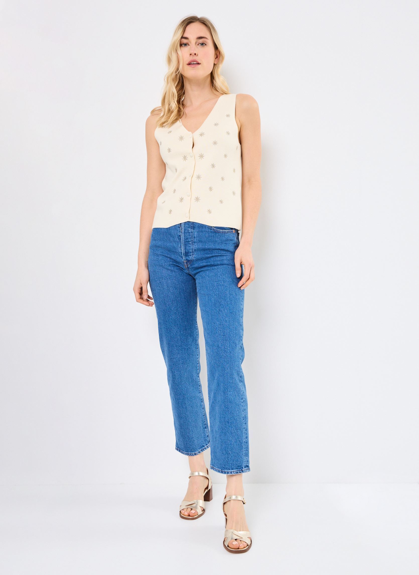 Chalecos M114K02 mujer blanco Meisïe Chalecos M114K02 mujer blanco IVORY