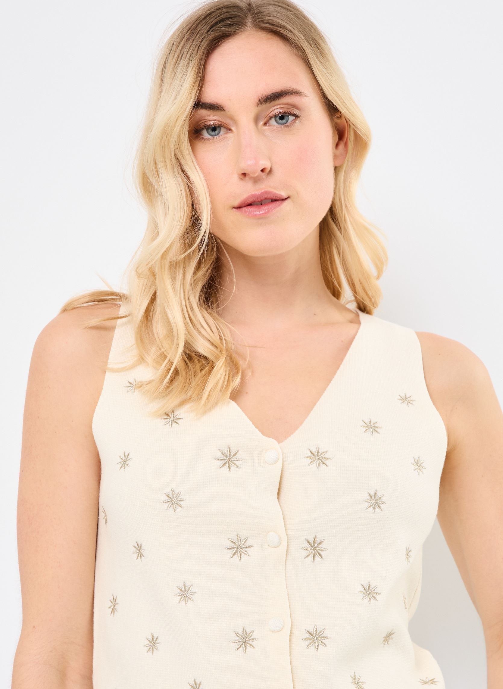 Chalecos M114K02 mujer blanco Meisïe Chalecos M114K02 mujer blanco IVORY
