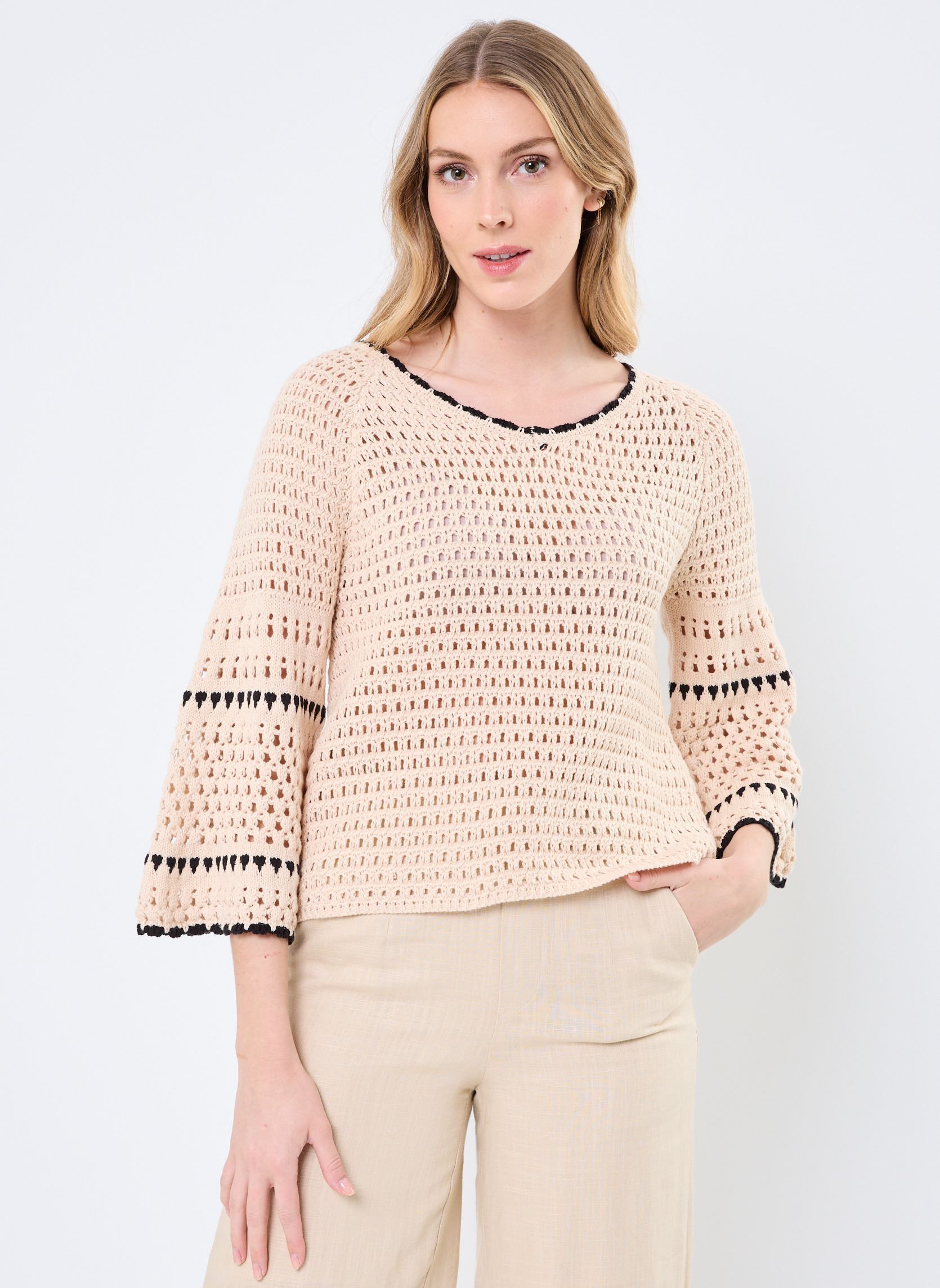 Truien M16K35 dames wit Meisïe Truien M16K35 dames wit IVORY