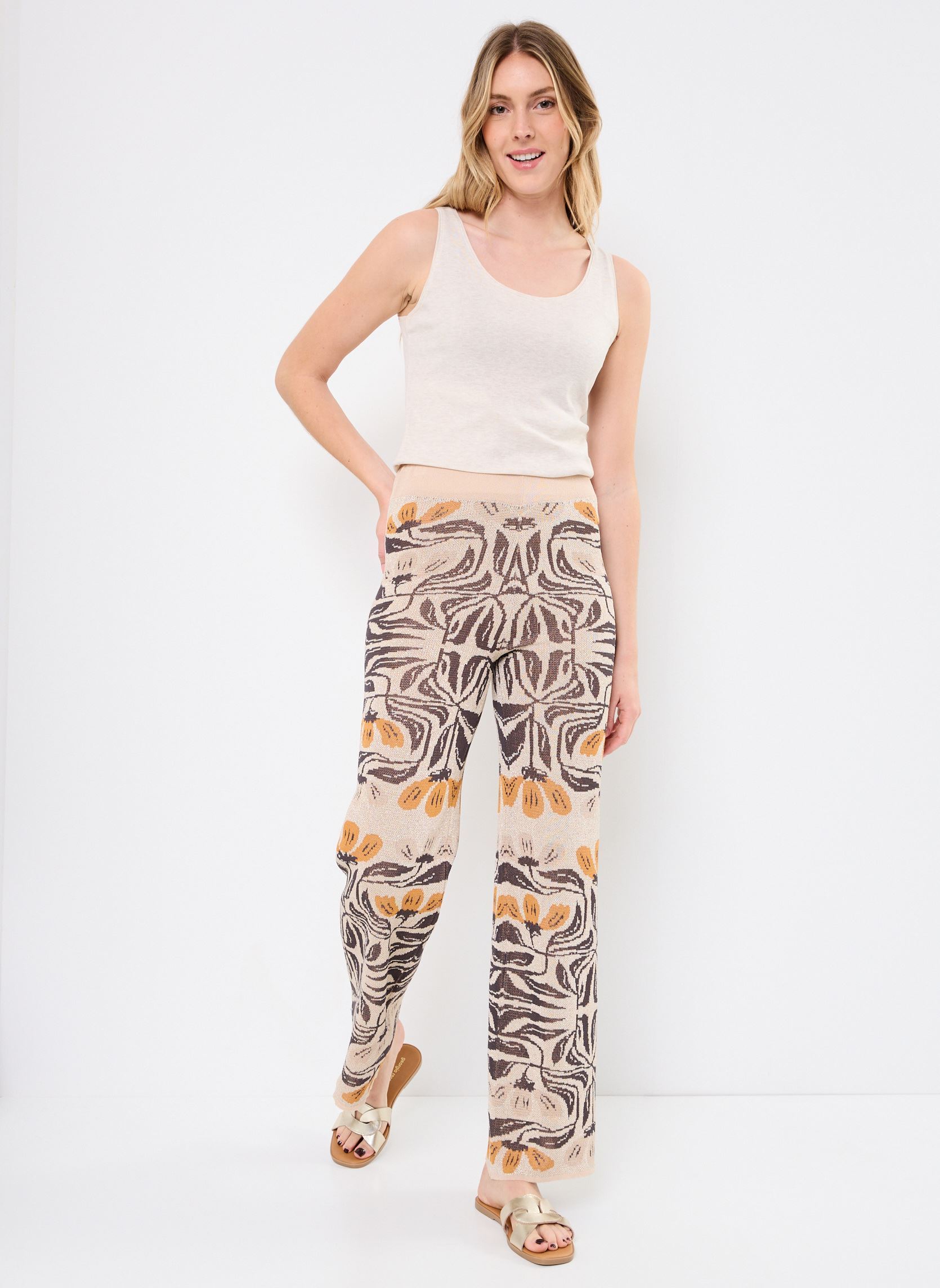 Pantaloni dritti M90P03 donna beige Meisïe Pantaloni dritti M90P03 donna beige NUT
