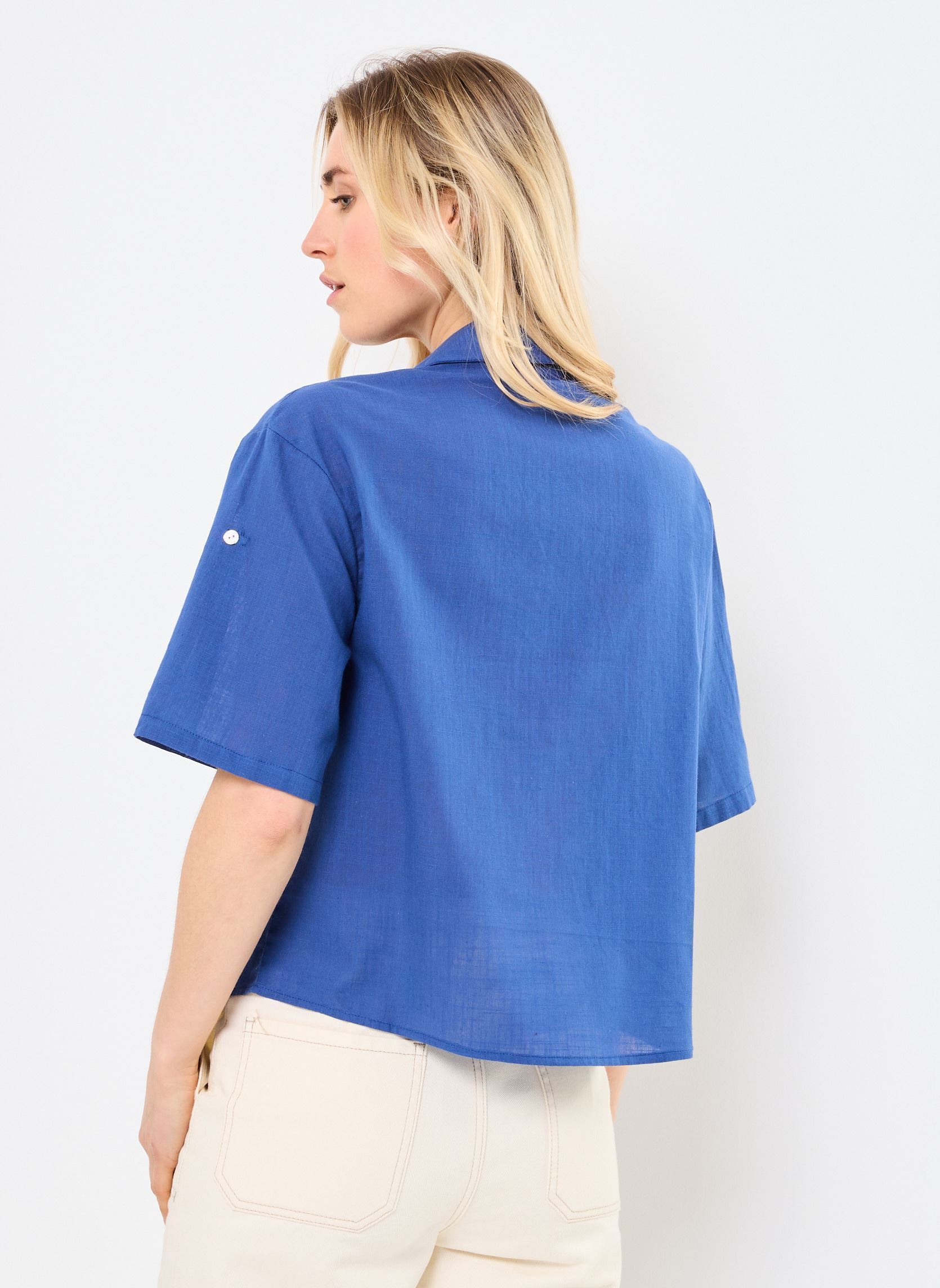Korte mouw overhemden M99B03 dames blauw Meisïe Korte mouw overhemden M99B03 dames blauw VENUS