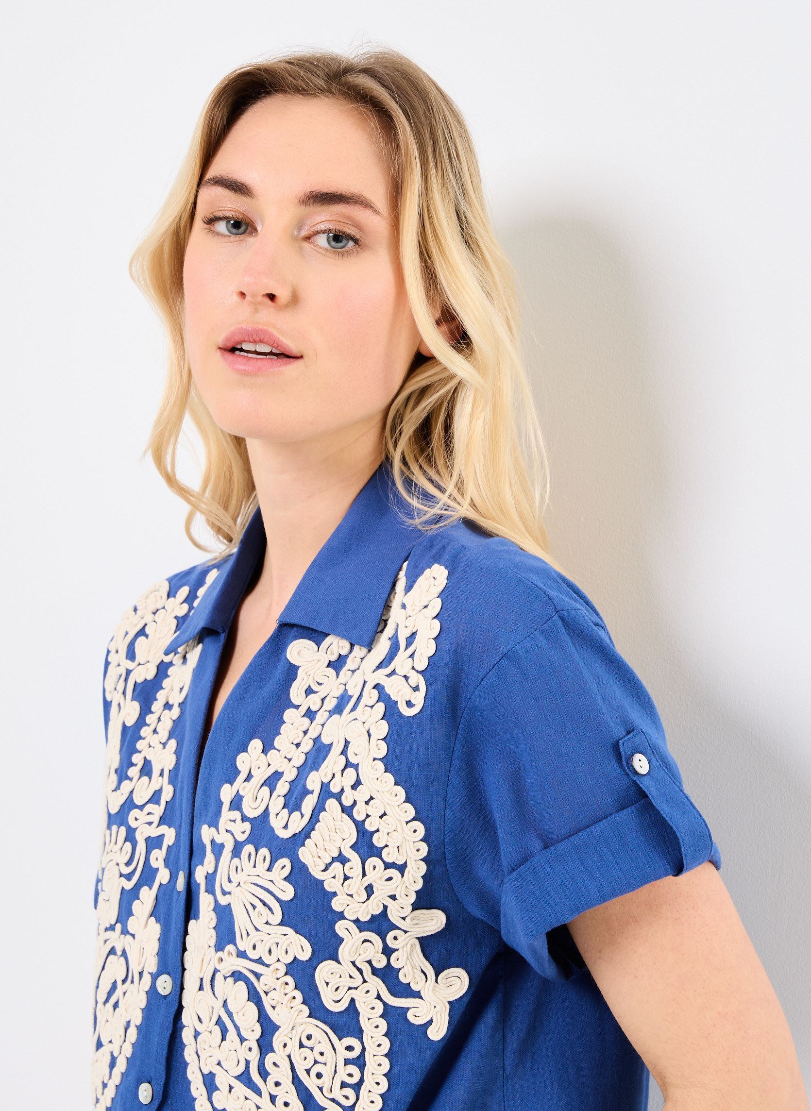 Korte mouw overhemden M99B03 dames blauw Meisïe Korte mouw overhemden M99B03 dames blauw VENUS