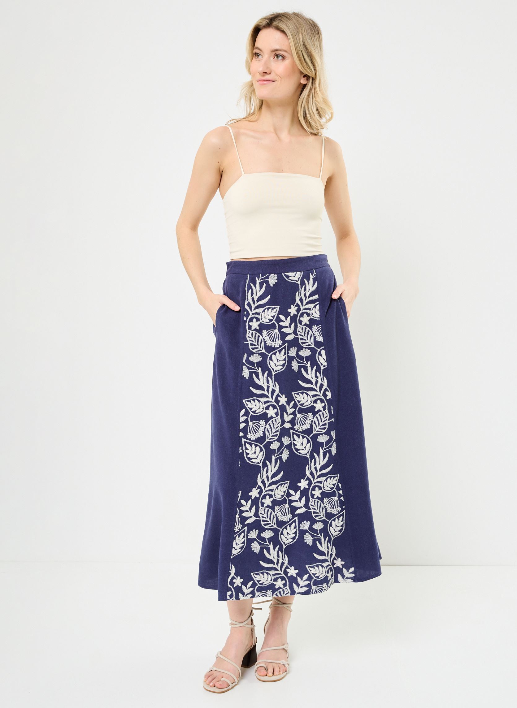 Jupes mi-longues M99F03 femme bleu Meisïe Jupes mi-longues M99F03 femme bleu VENUS