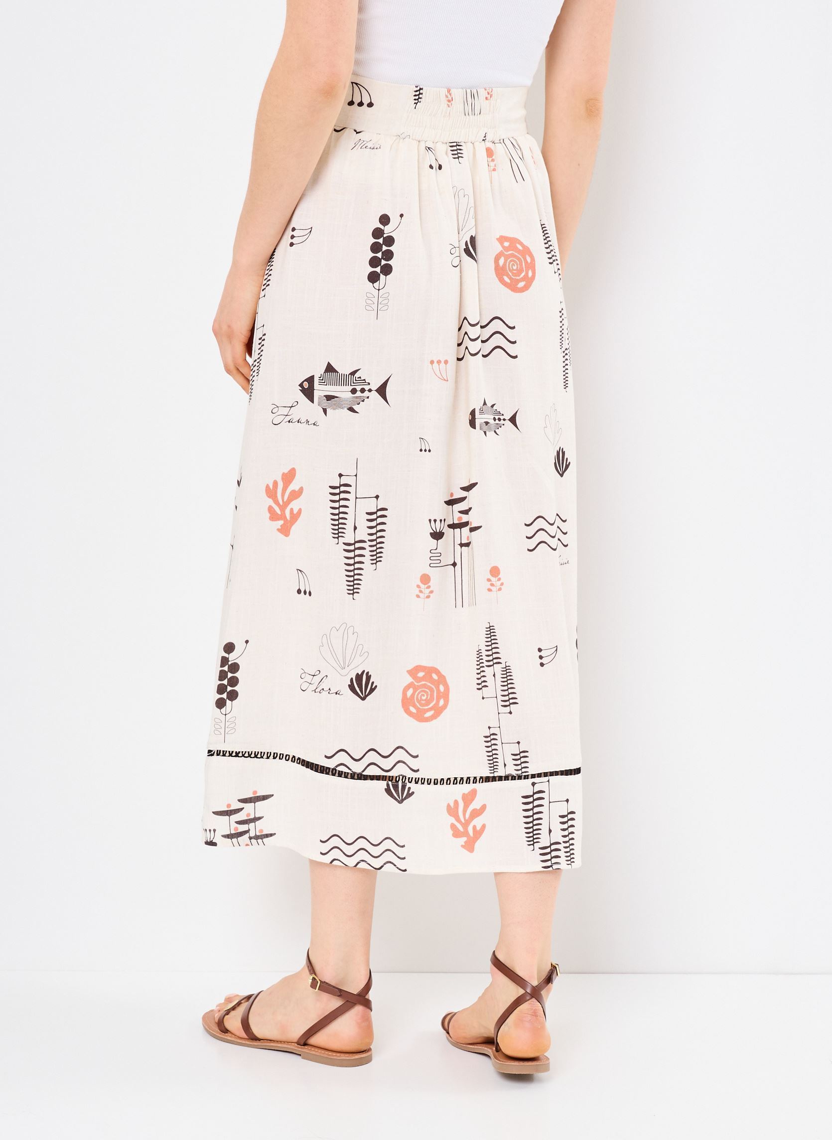 Midi-Röcke M99F05 damen weiß Meisïe Midi-Röcke M99F05 damen weiß IVORY