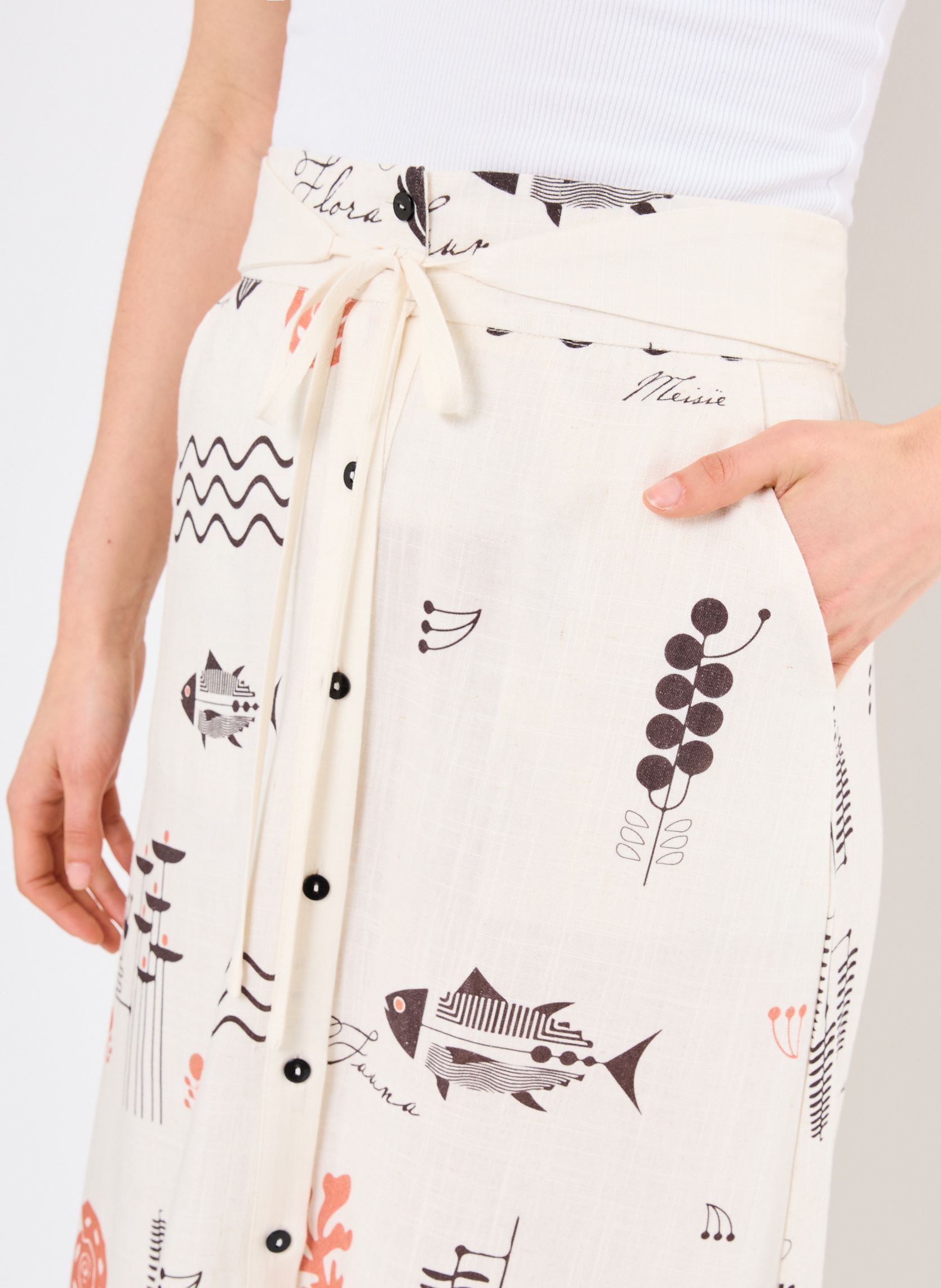 Midi-Röcke M99F05 damen weiß Meisïe Midi-Röcke M99F05 damen weiß IVORY