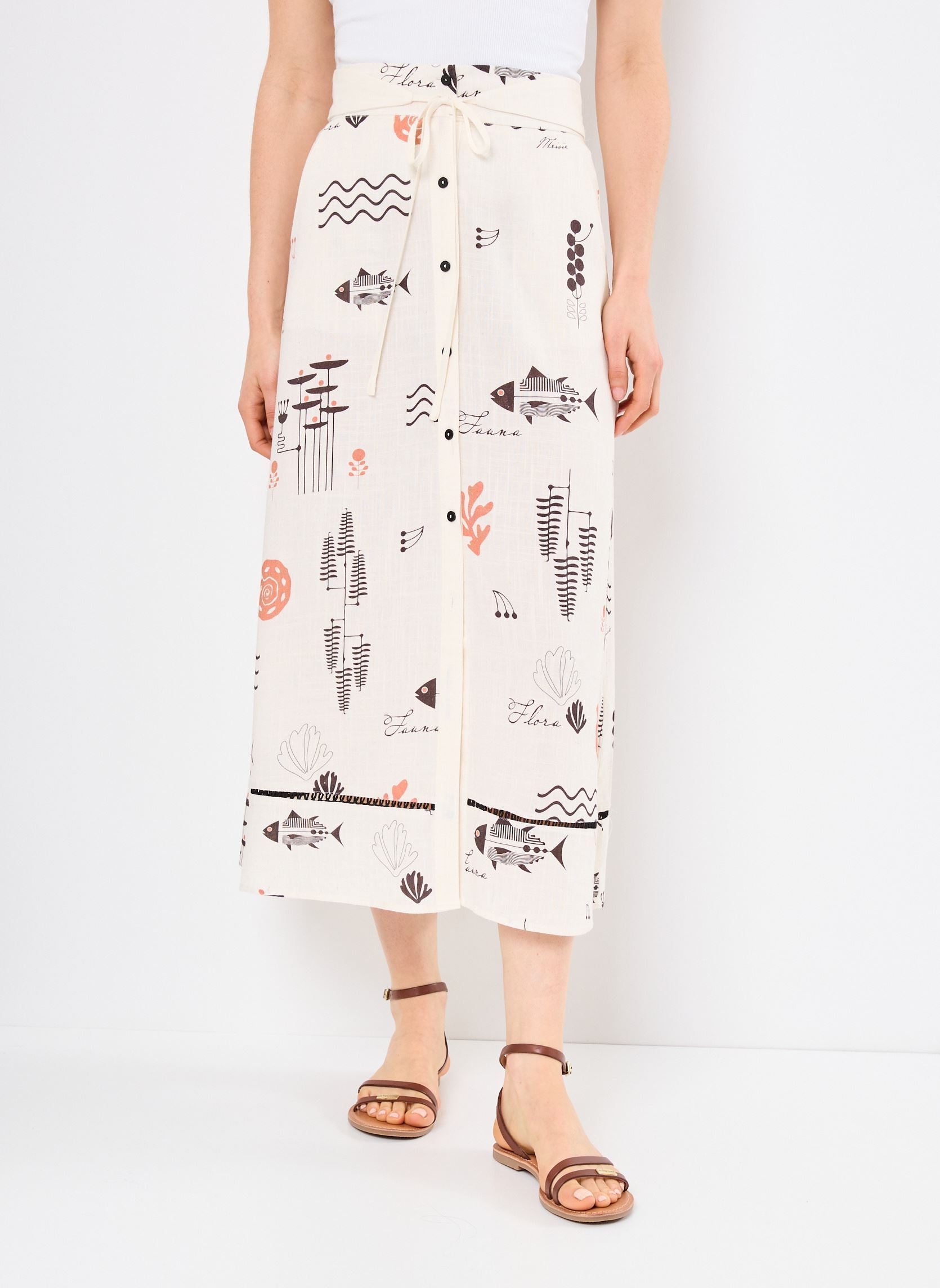 Midi-Röcke M99F05 damen weiß Meisïe Midi-Röcke M99F05 damen weiß IVORY