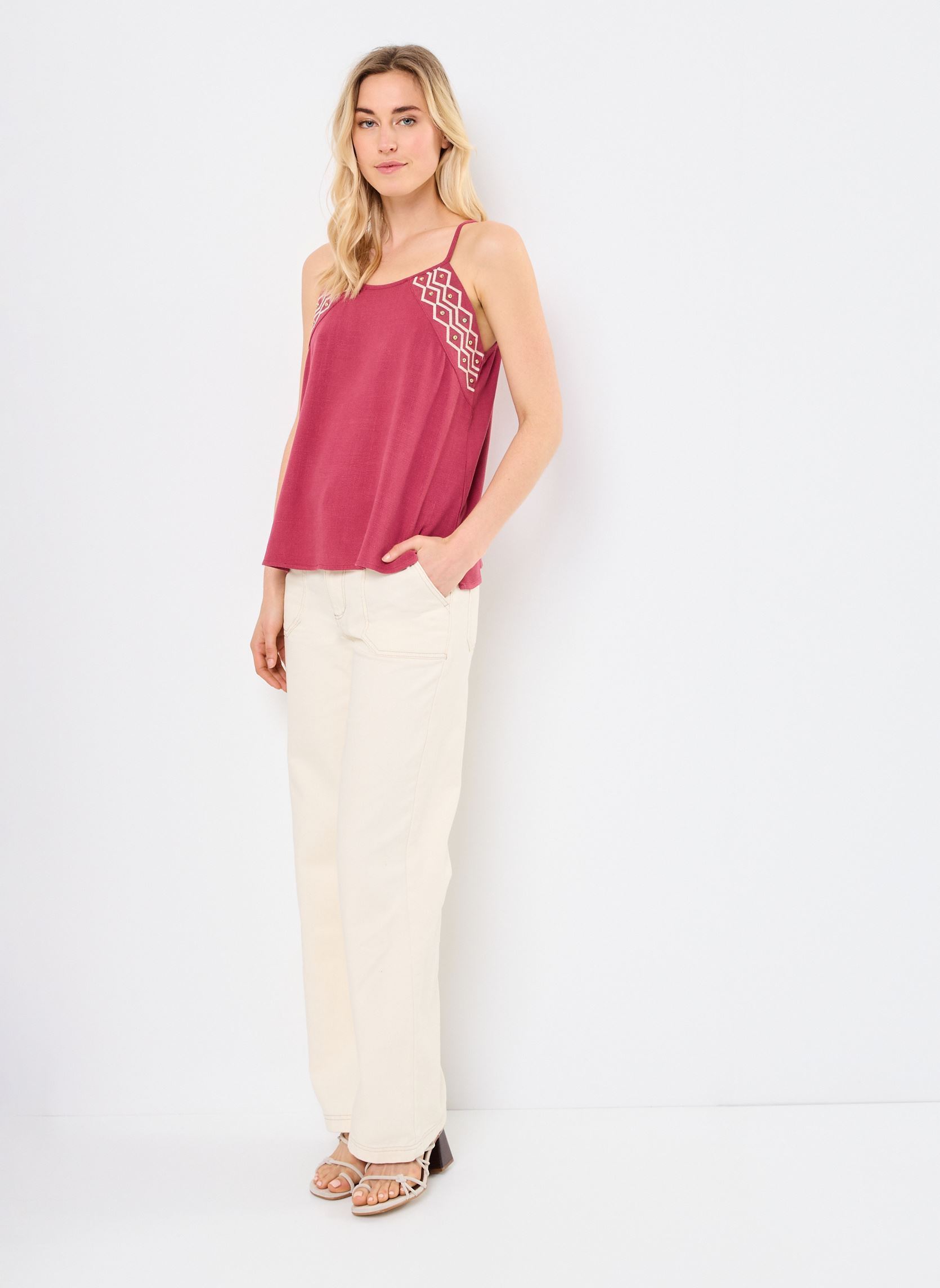 Top M99T02 donna bordeaux Meisïe Top M99T02 donna bordeaux CHERRY