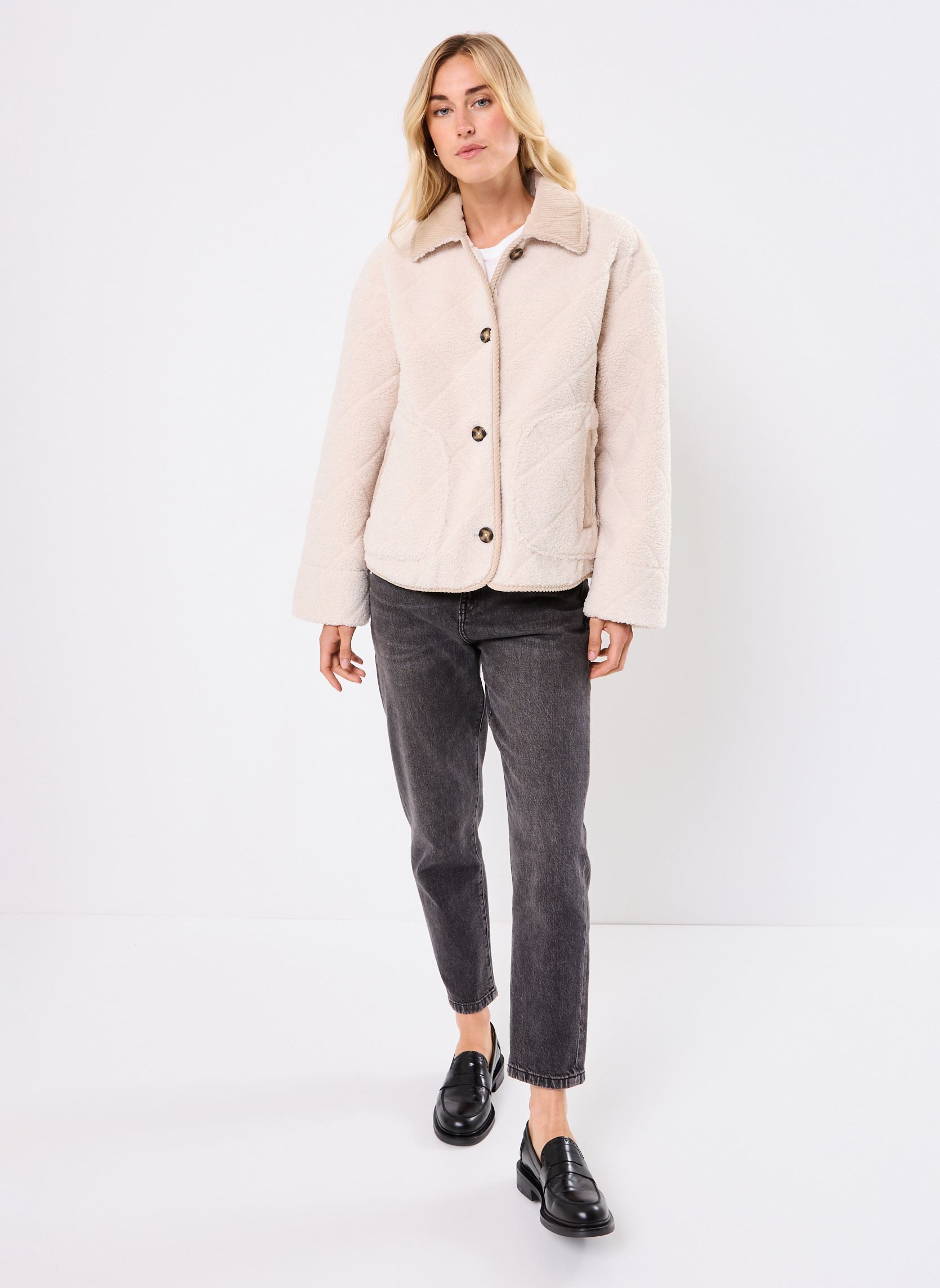 Vestes fourrure VELISE femme blanc Georgia Rose Vestes fourrure VELISE femme blanc GARDENIA