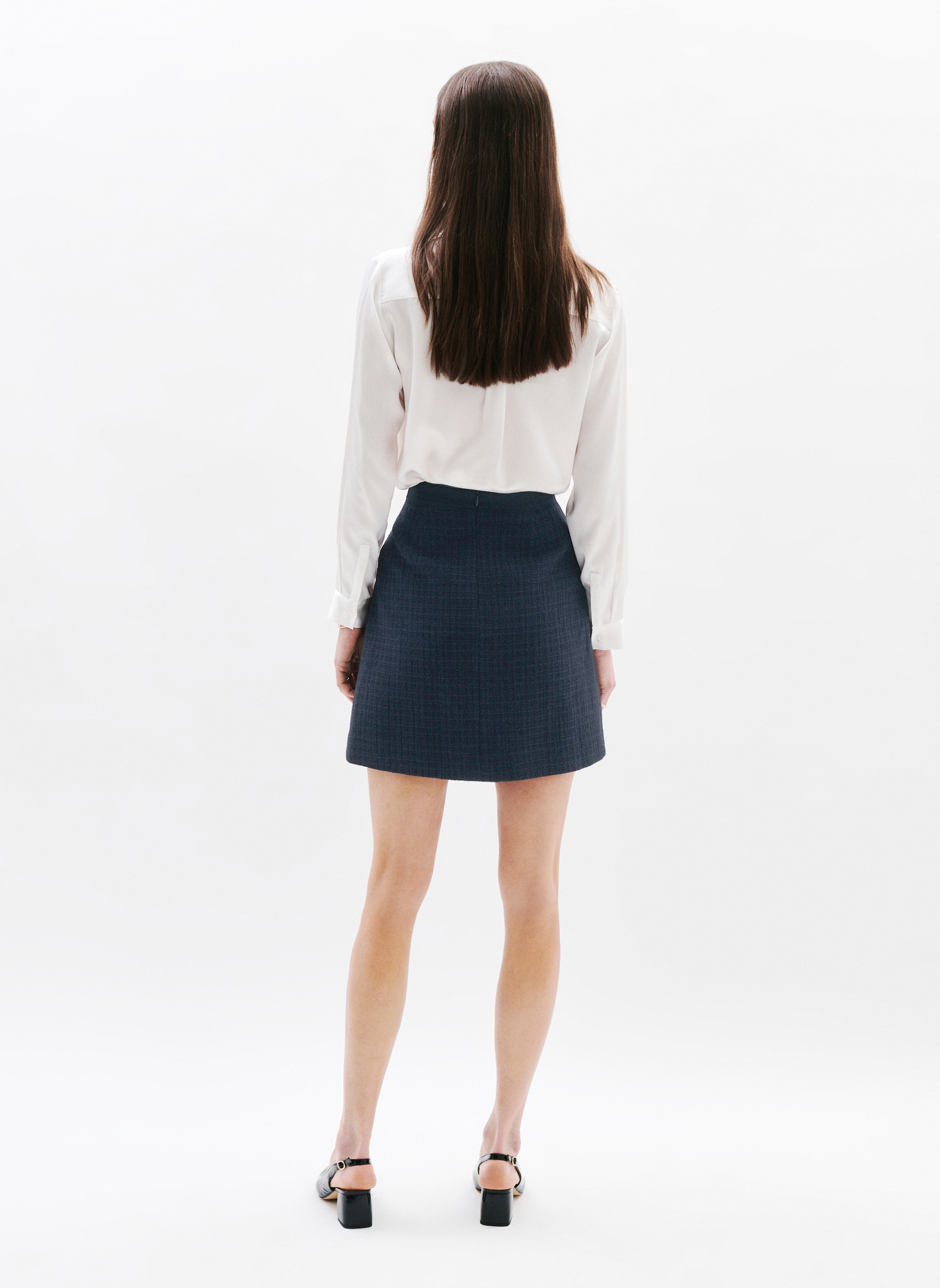 Jupes mi-longues Jupes - 251J-JANYA1 femme bleu Caroll Jupes mi-longues Jupes - 251J-JANYA1 femme bleu Bleu marine