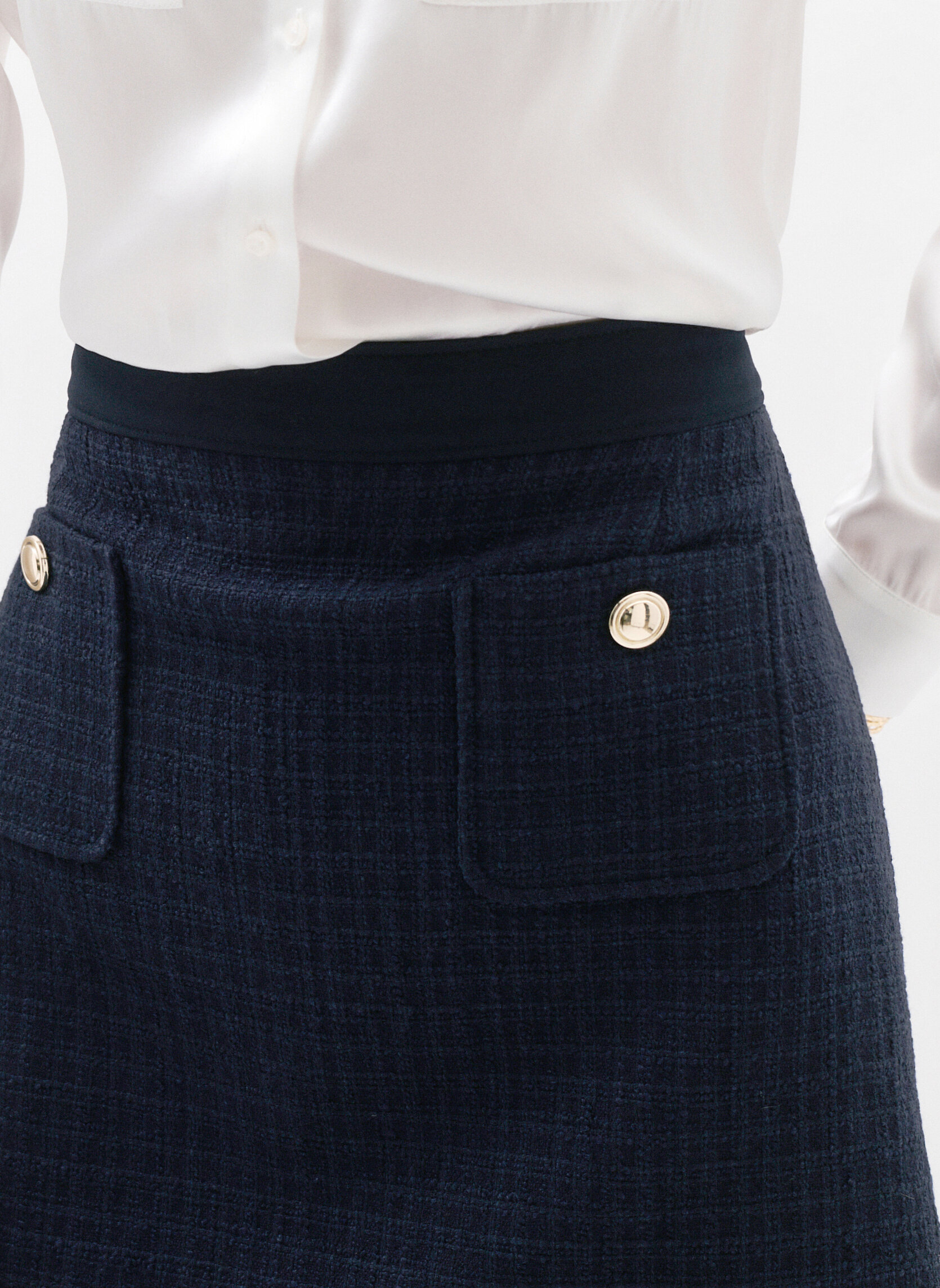 Jupes mi-longues Jupes - 251J-JANYA1 femme bleu Caroll Jupes mi-longues Jupes - 251J-JANYA1 femme bleu Bleu marine