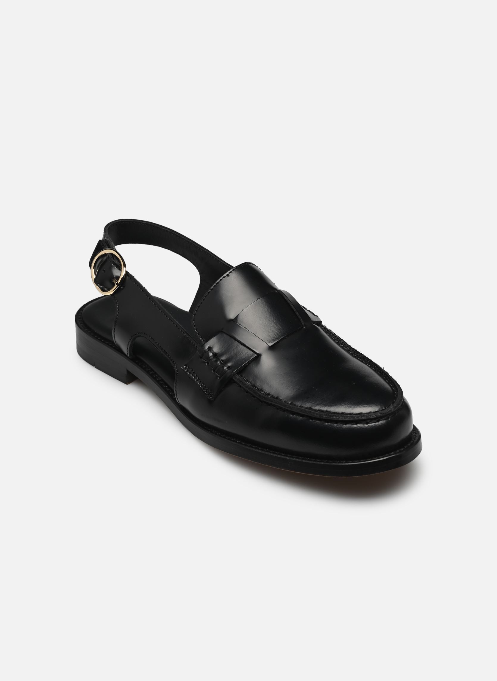 Mocassins Mangsa femme noir Odaje Mocassins Mangsa femme noir CUIR BOX NOIR