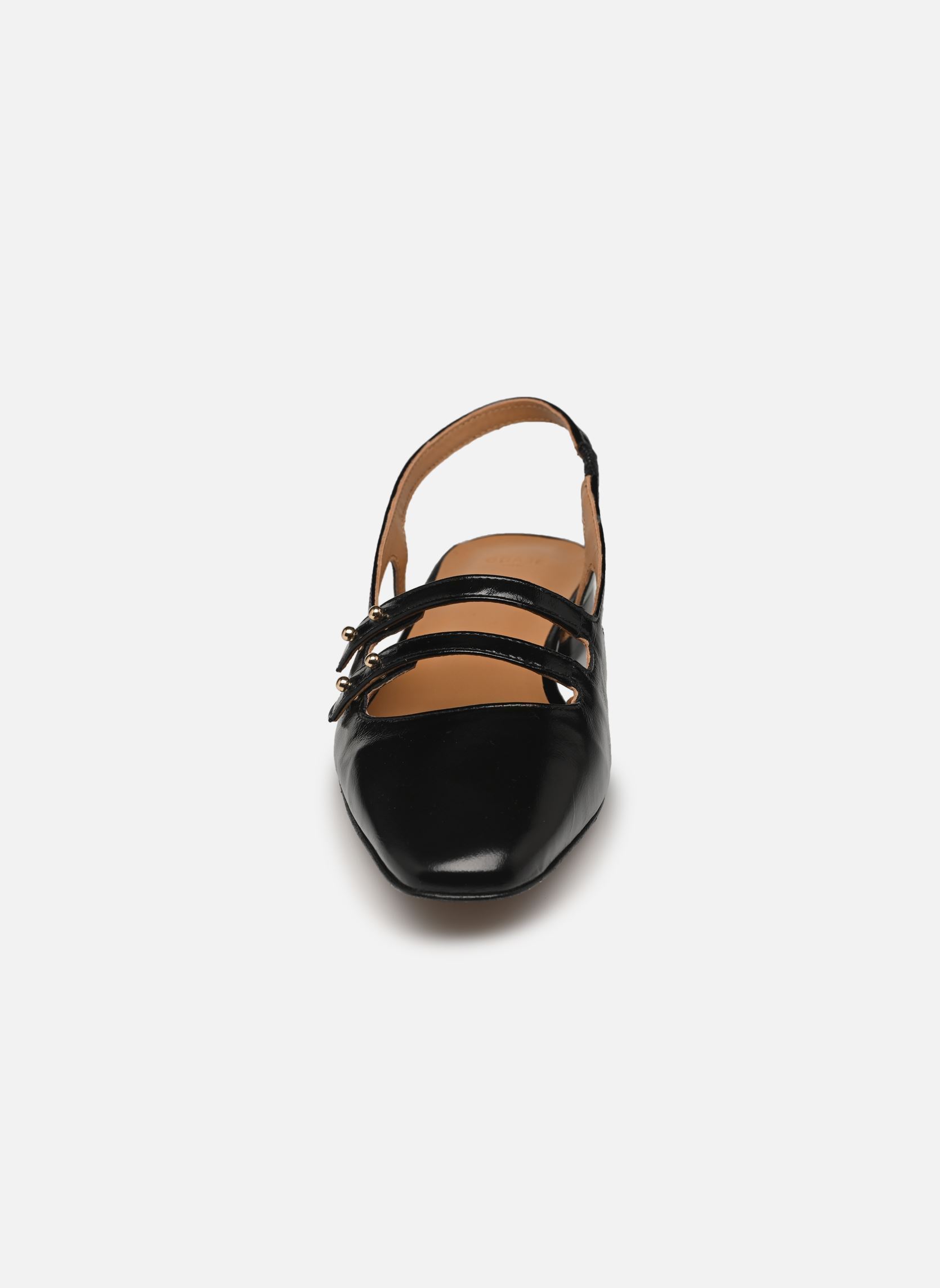 Pumps mit Riemchen Soli damen schwarz Odaje Pumps mit Riemchen Soli damen schwarz CUIR PLISSÉ NOIR