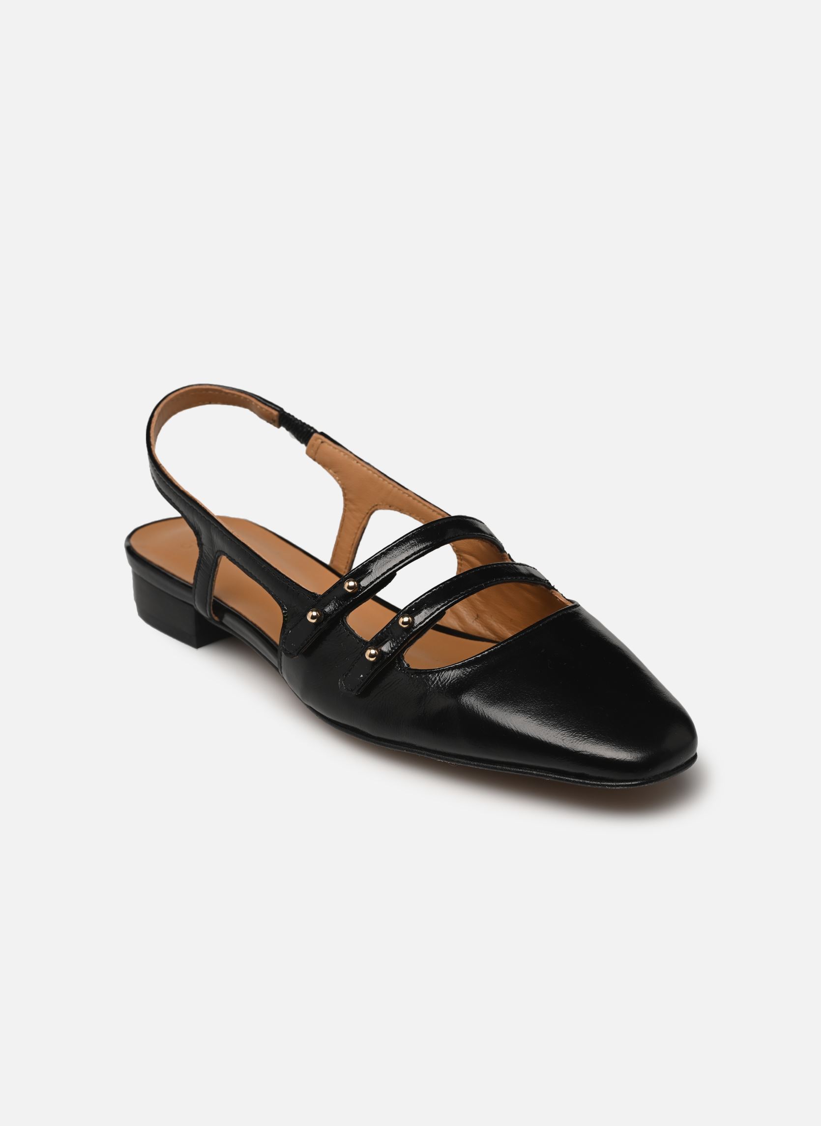 Pumps mit Riemchen Soli damen schwarz Odaje Pumps mit Riemchen Soli damen schwarz CUIR PLISSÉ NOIR