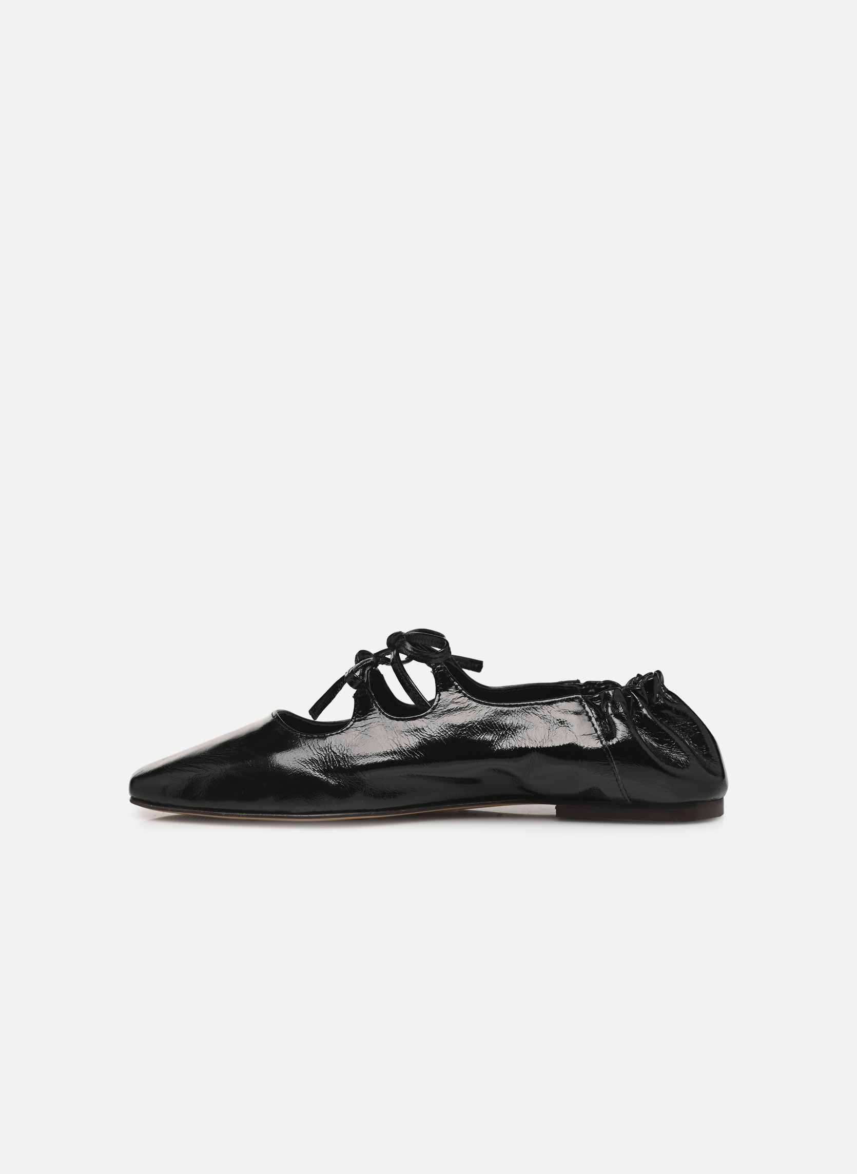 Klassieke ballerina's Tula dames zwart Odaje Klassieke ballerina's Tula dames zwart CUIR PLISSÉ NOIR