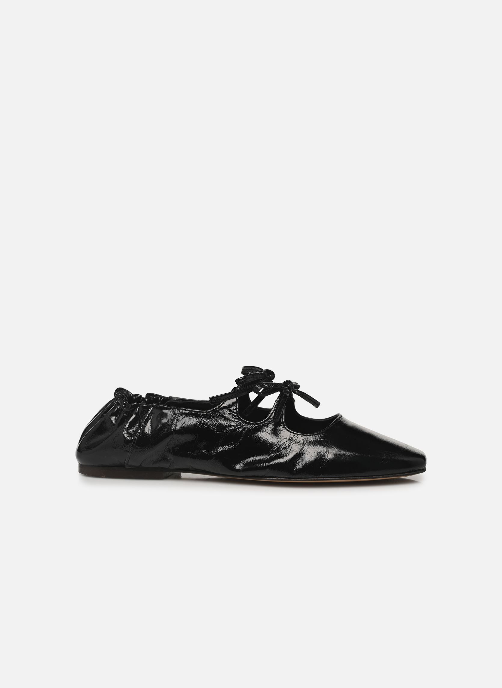 Klassieke ballerina's Tula dames zwart Odaje Klassieke ballerina's Tula dames zwart CUIR PLISSÉ NOIR
