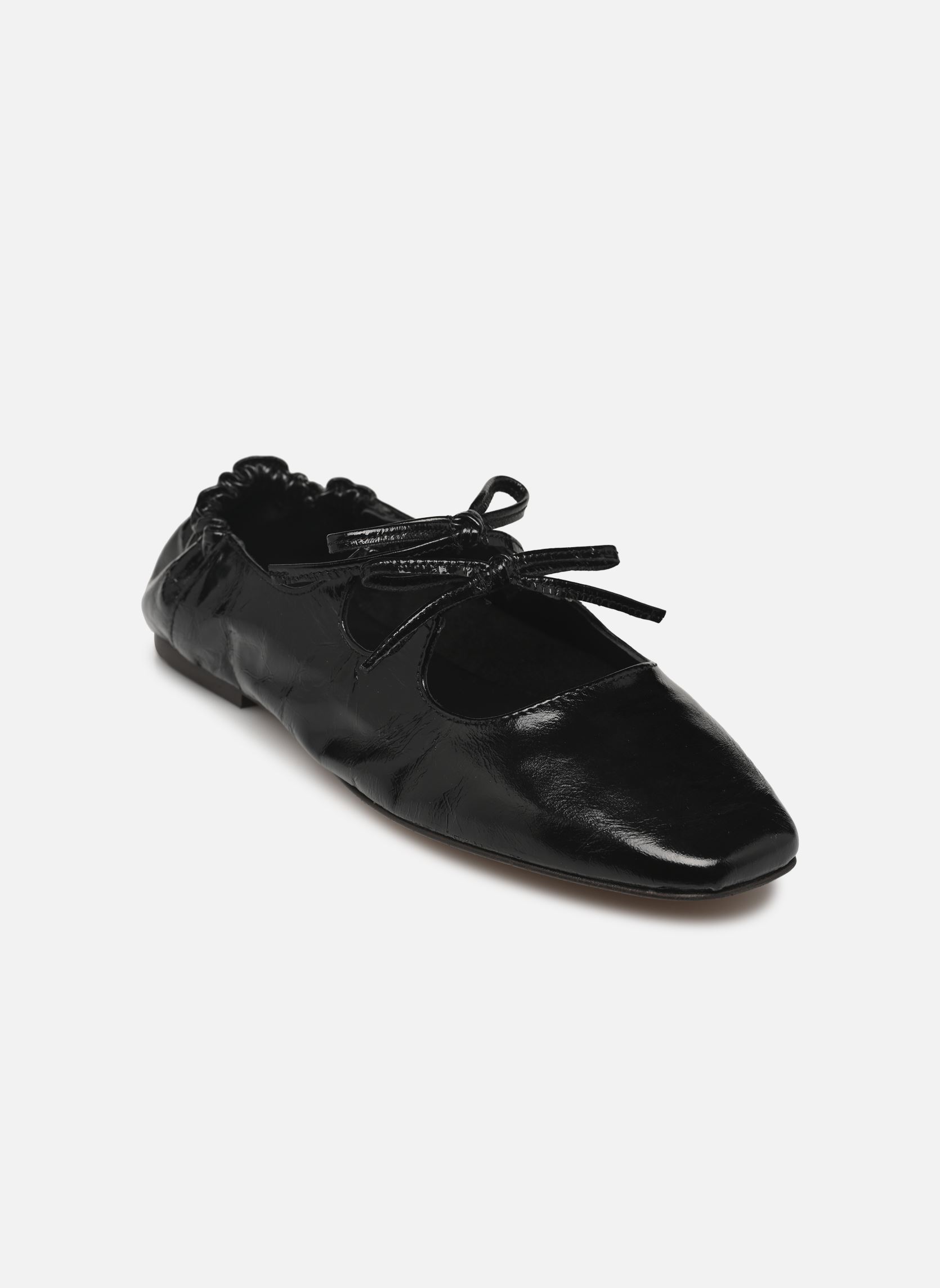 Klassieke ballerina's Tula dames zwart Odaje Klassieke ballerina's Tula dames zwart CUIR PLISSÉ NOIR