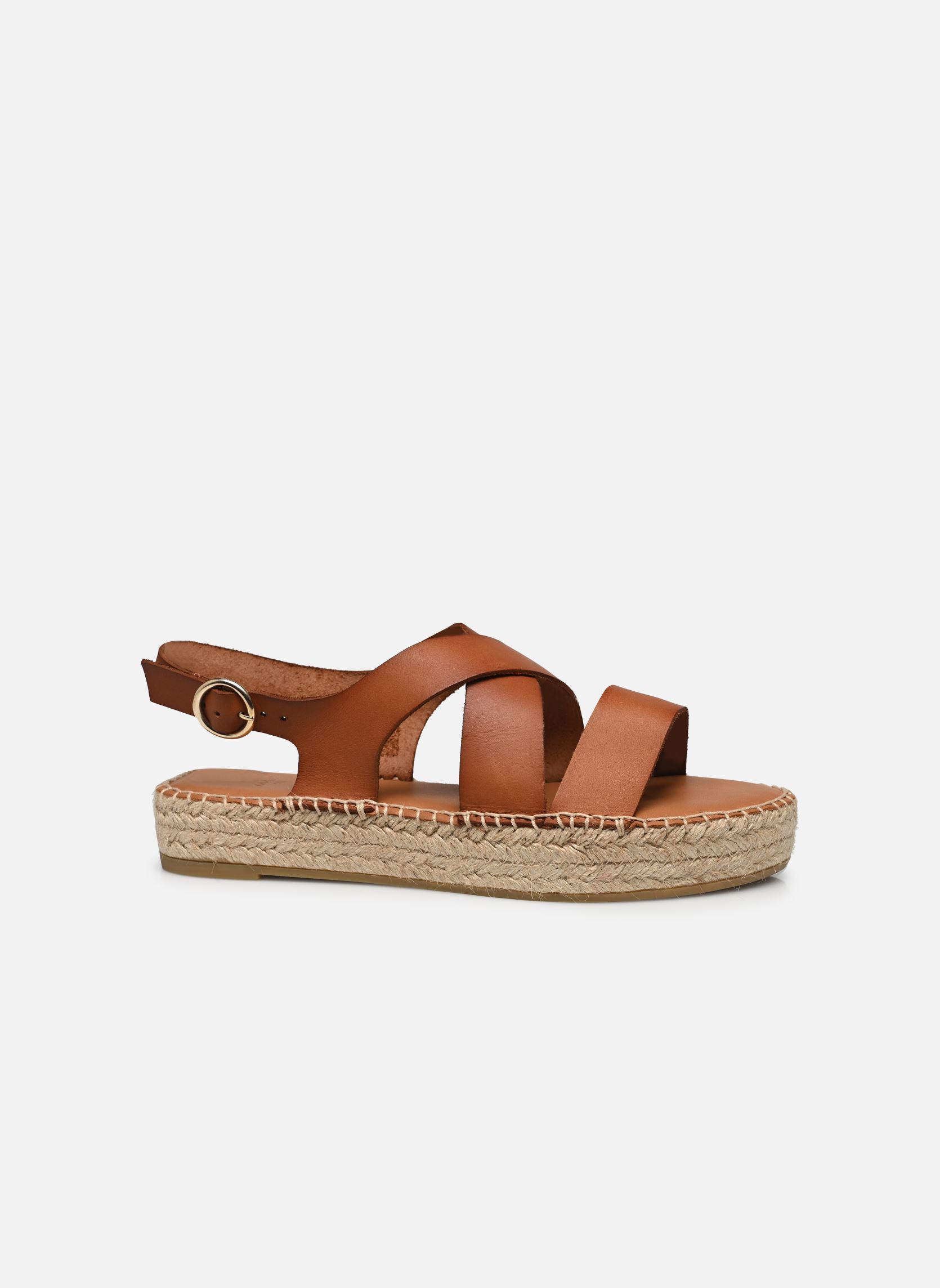Espadrillas con zeppa e plateau Chantal donna marrone Odaje Espadrillas con zeppa e plateau Chantal donna marrone CUIR COGNAC