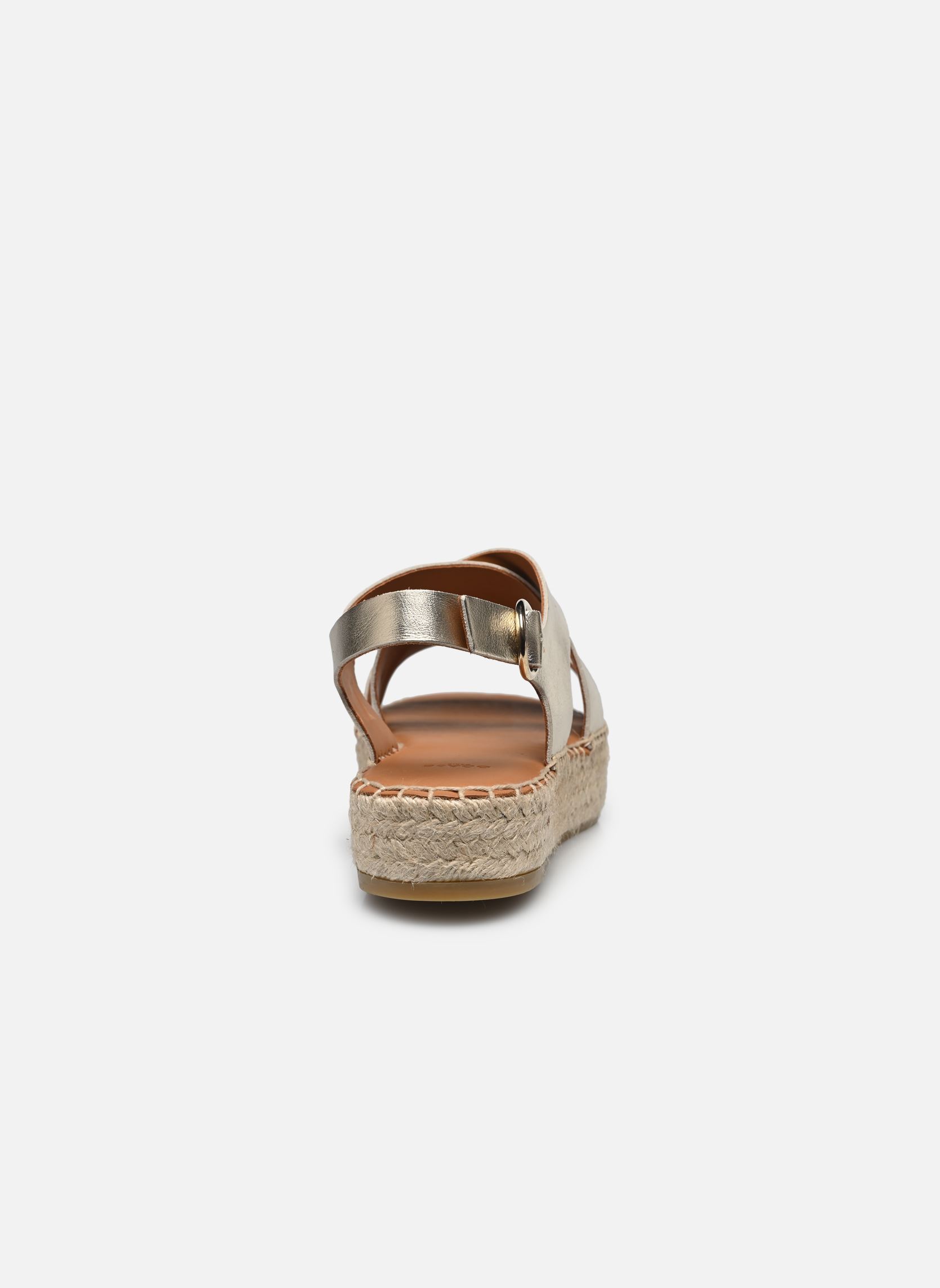 Espadrilles compensées et plateformes Chantal femme or et bronze Odaje Espadrilles compensées et plateformes Chantal femme or et bronze CUIR GRAINÉ CHAMPAGNE