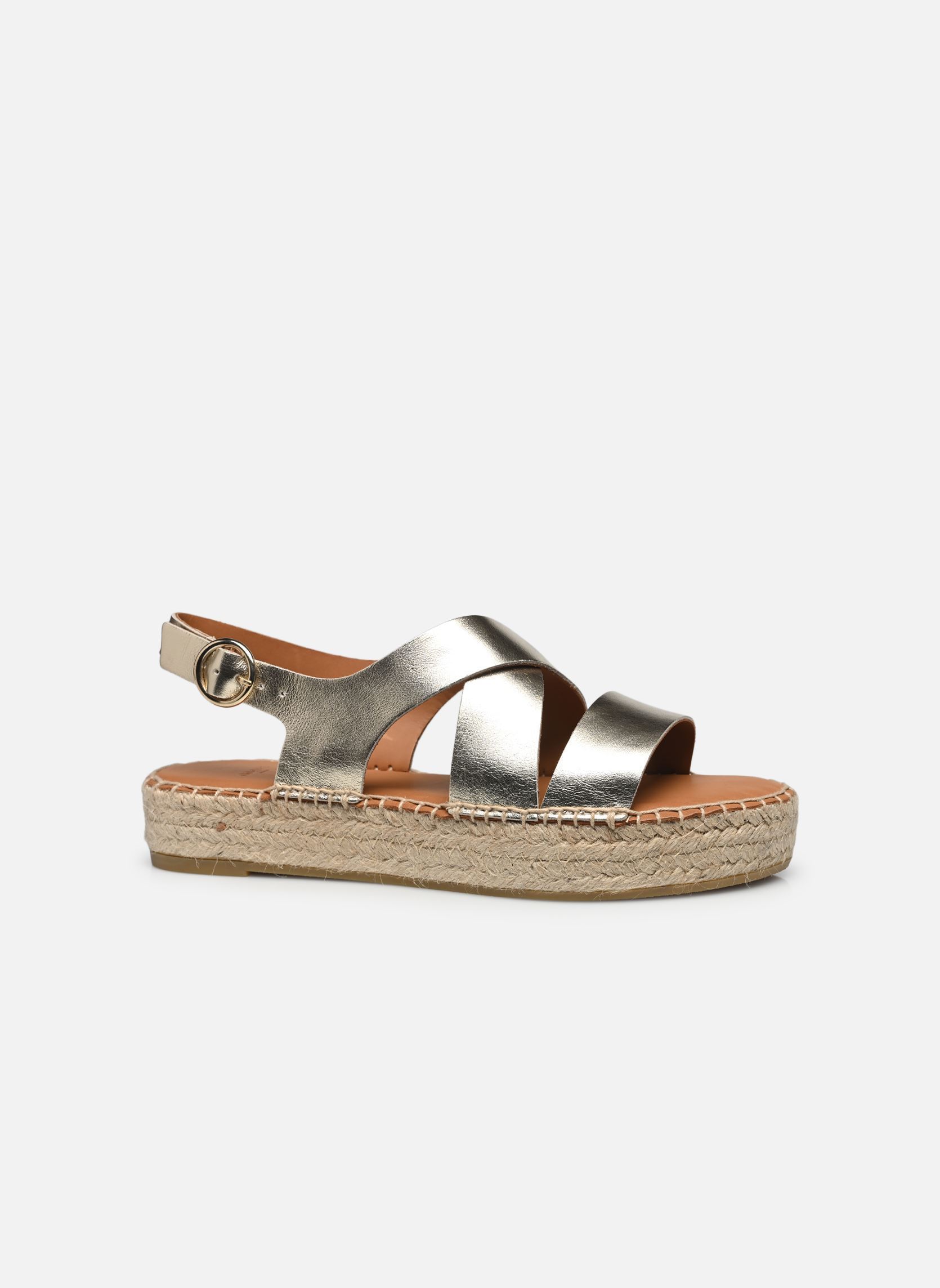 Espadrilles compensées et plateformes Chantal femme or et bronze Odaje Espadrilles compensées et plateformes Chantal femme or et bronze CUIR GRAINÉ CHAMPAGNE